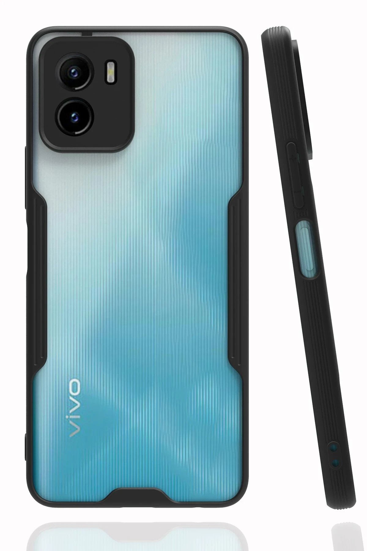 Newface Vivo Y15S Kılıf Platin Silikon - Siyah