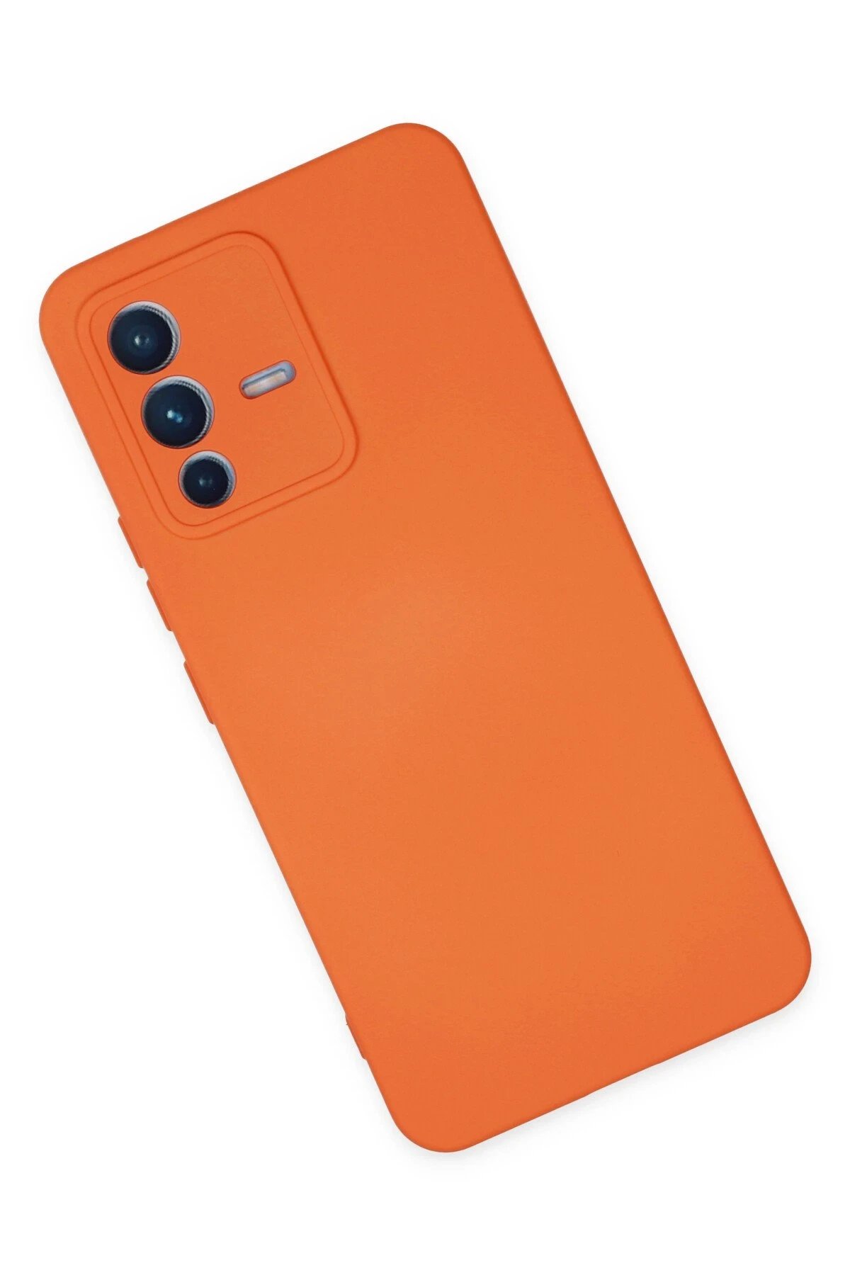 Newface Vivo V23 5G Kılıf Nano içi Kadife Silikon - Turuncu