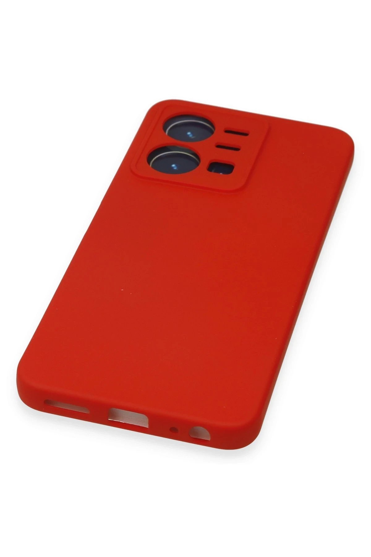 Newface Vivo Y35 Kılıf Nano içi Kadife Silikon - Kırmızı