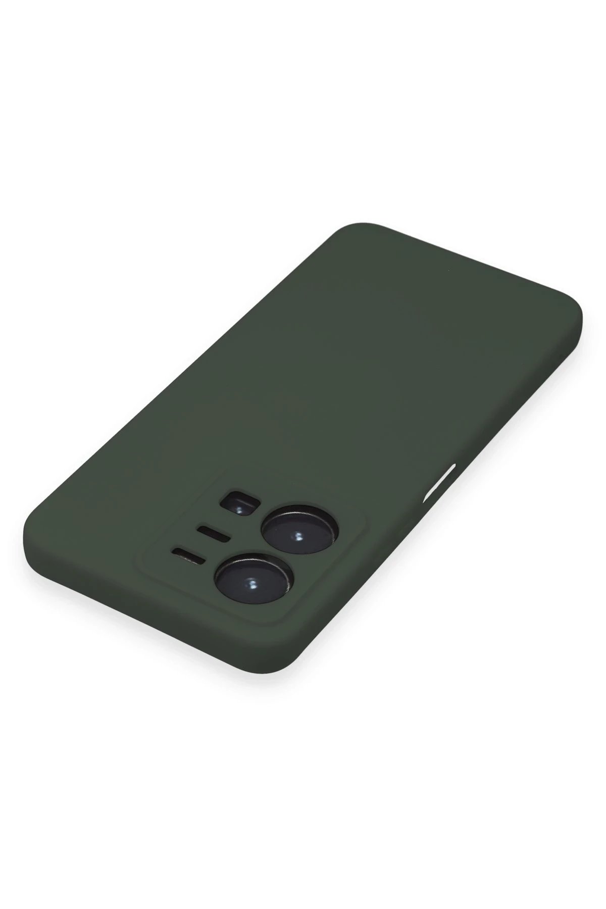 Newface Vivo Y35 Kılıf Nano içi Kadife Silikon - Koyu Yeşil