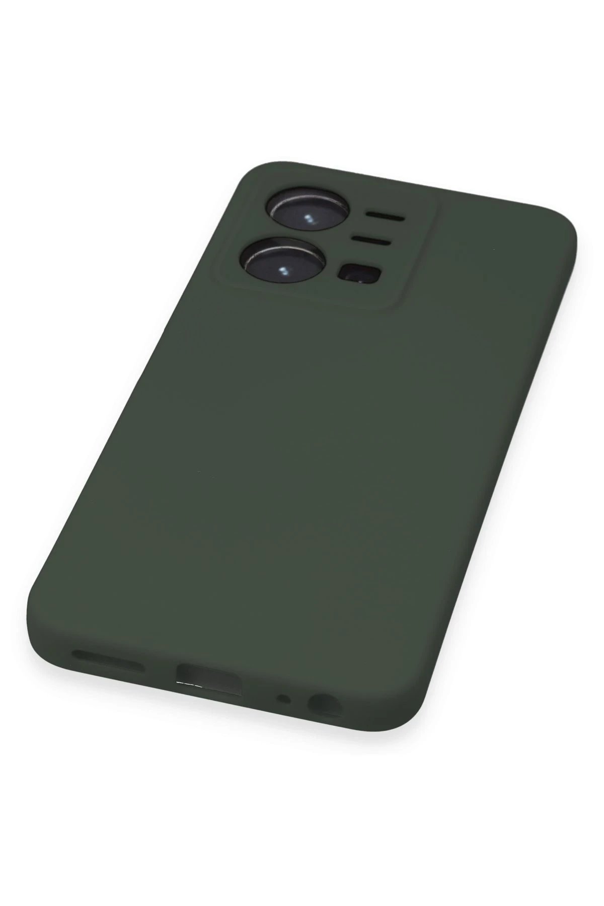 Newface Vivo Y35 Kılıf Nano içi Kadife Silikon - Koyu Yeşil