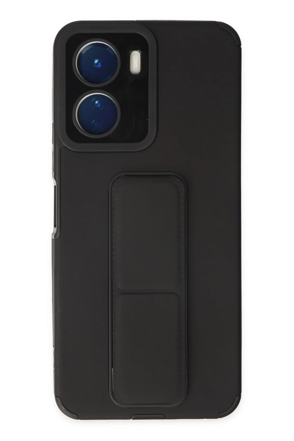 Newface Vivo Y16 Kılıf Mega Standlı Silikon - Siyah