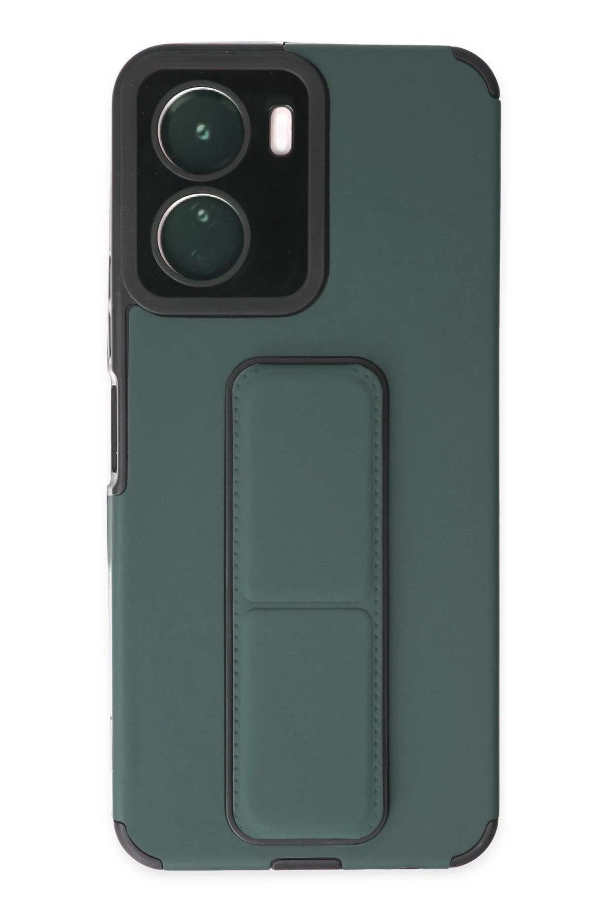 Newface Vivo Y16 Kılıf Mega Standlı Silikon - Yeşil