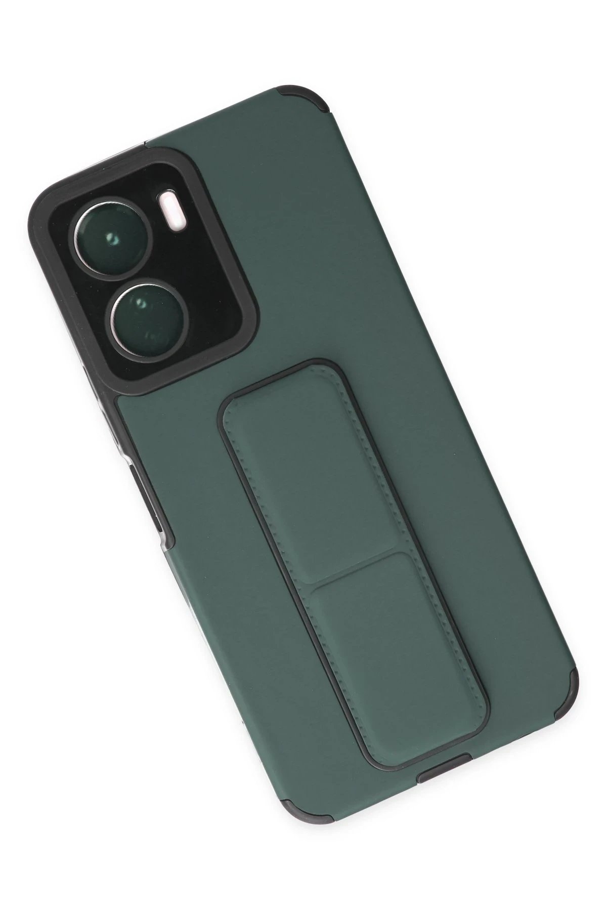 Newface Vivo Y16 Kılıf Mega Standlı Silikon - Yeşil