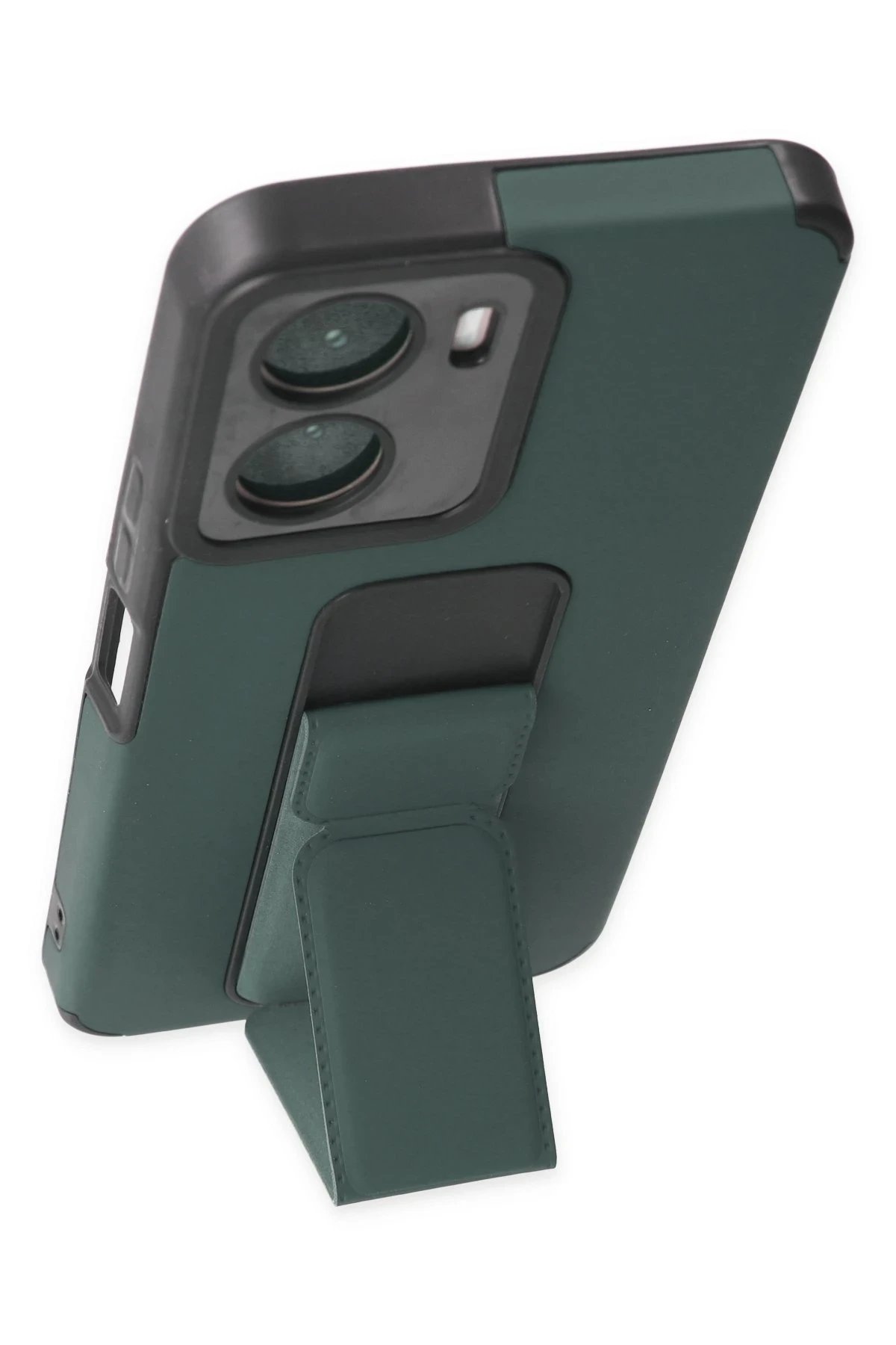 Newface Vivo Y16 Kılıf Mega Standlı Silikon - Yeşil