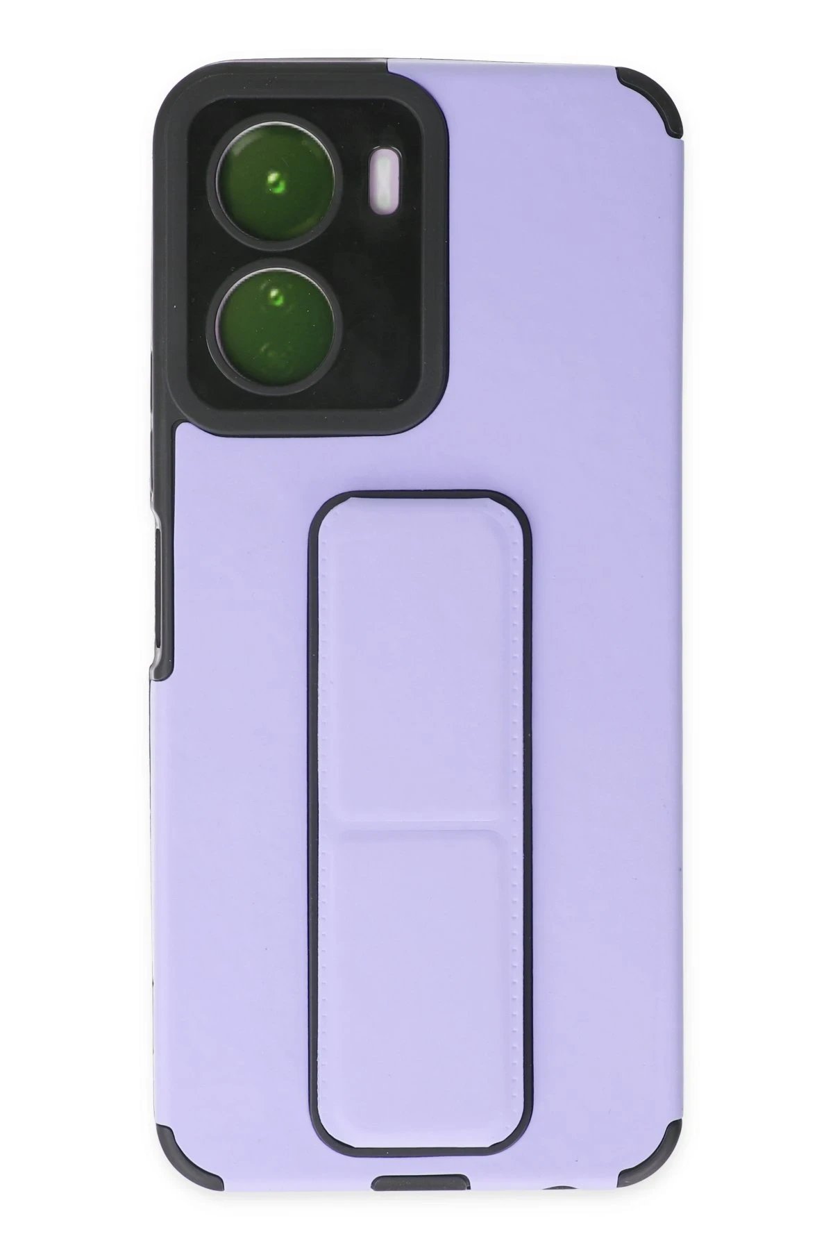 Newface Vivo Y16 Kılıf Mega Standlı Silikon - Lila