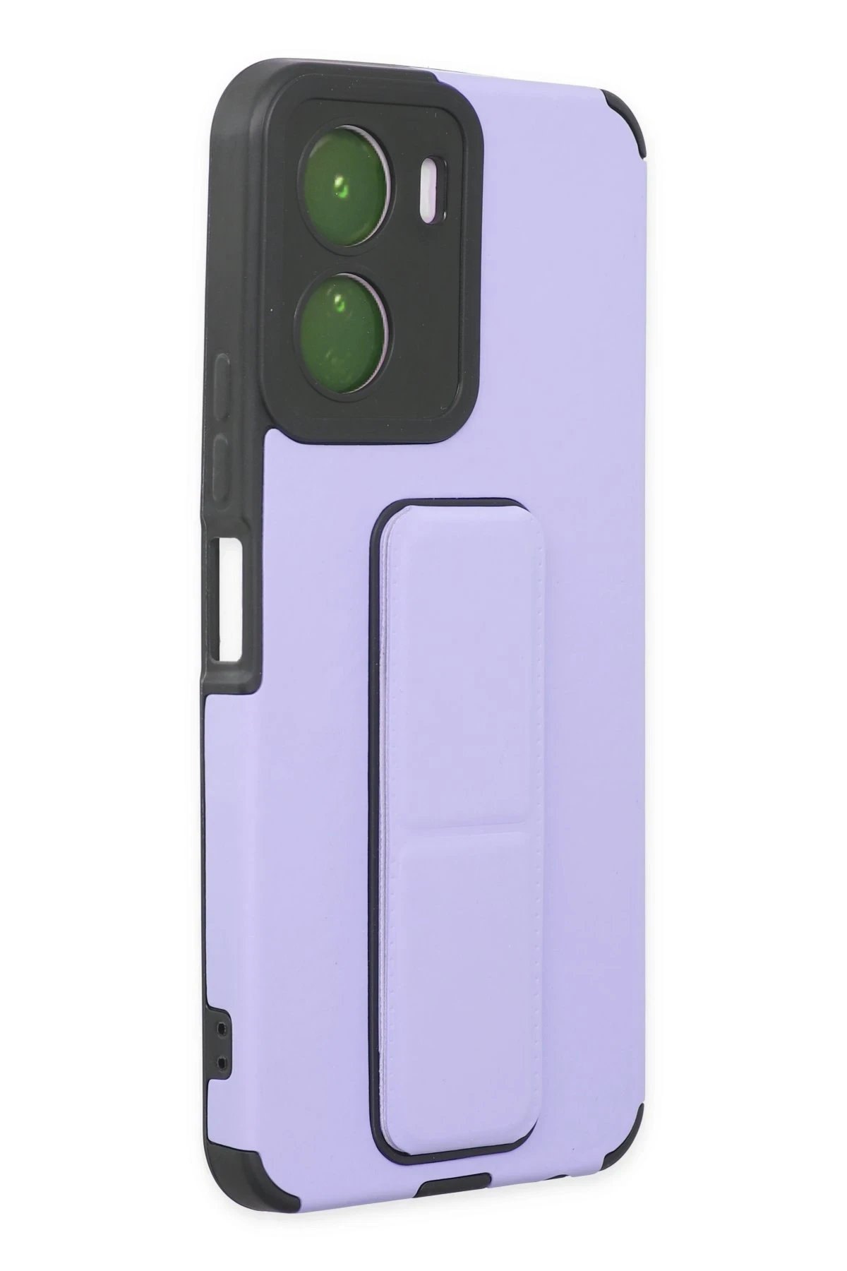 Newface Vivo Y16 Kılıf Mega Standlı Silikon - Lila