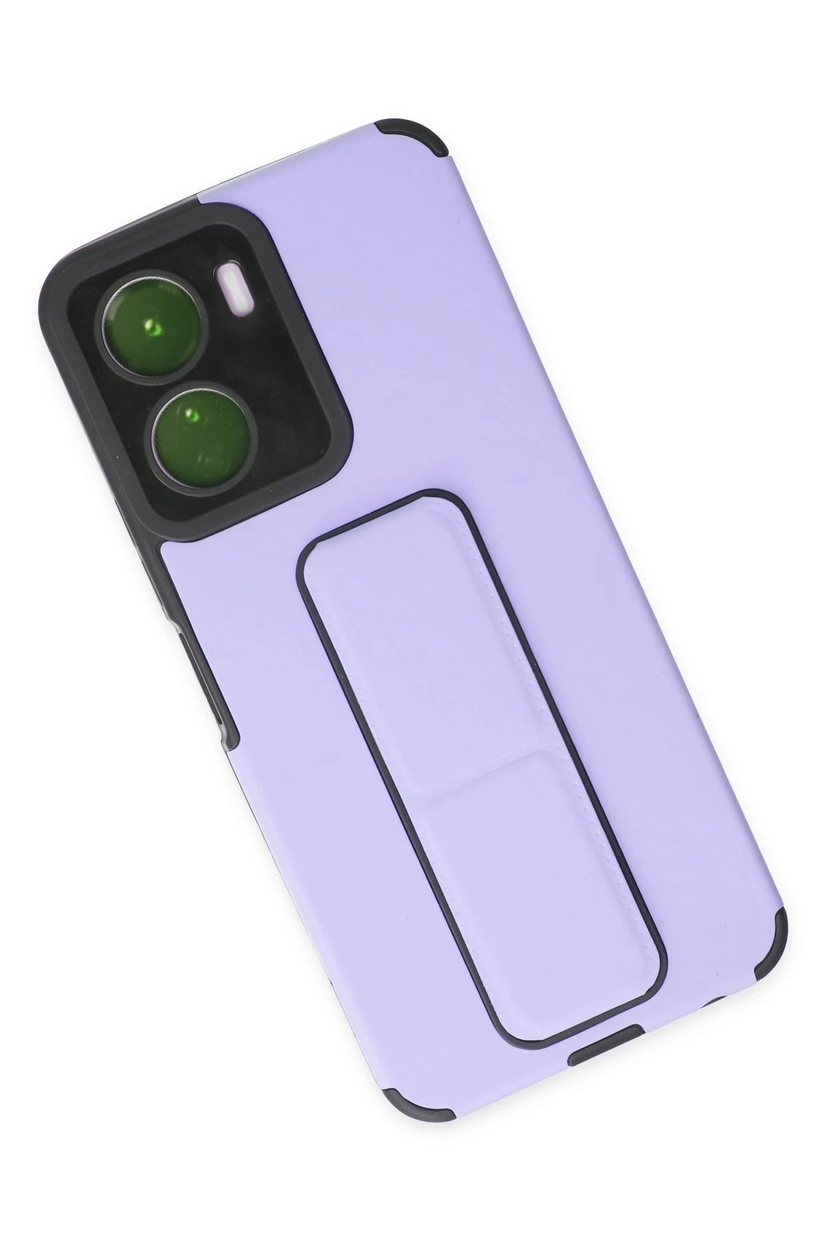 Newface Vivo Y16 Kılıf Mega Standlı Silikon - Lila