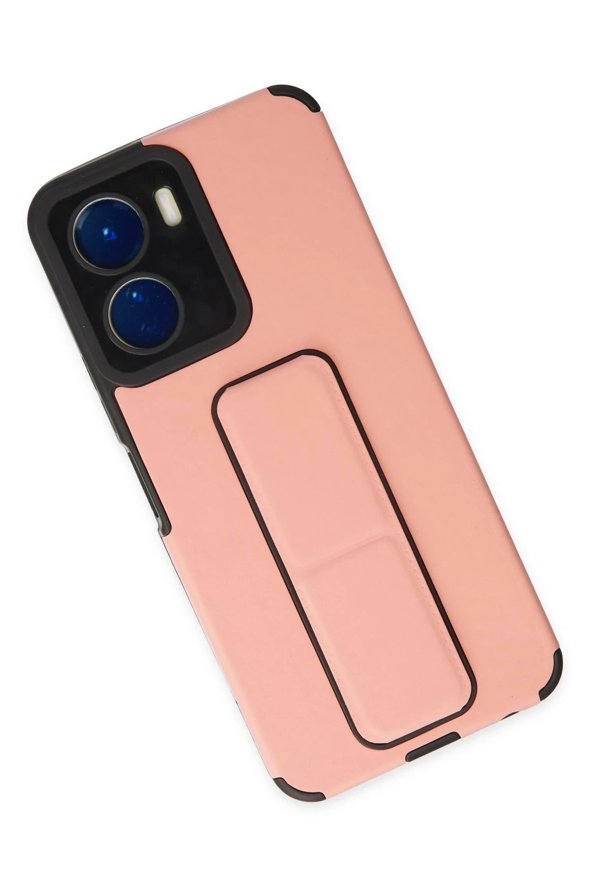 Newface Vivo Y16 Kılıf Mega Standlı Silikon - Pudra