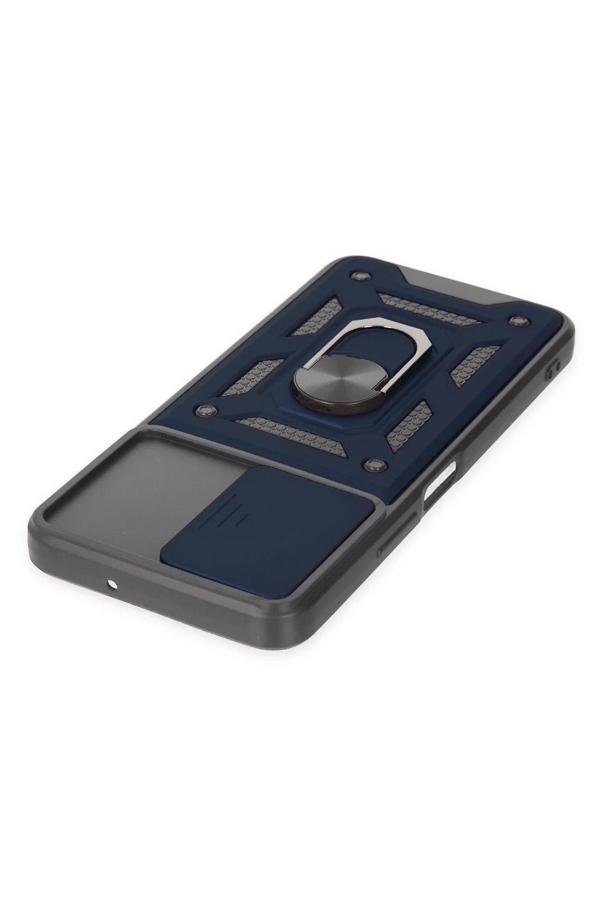 Newface Vivo Y16 Kılıf Pars Lens Yüzüklü Silikon - Lacivert