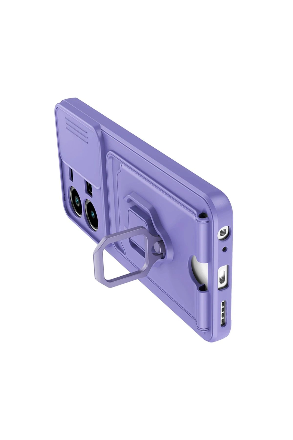 Newface Vivo Y35 Kılıf Zuma Kartvizitli Yüzüklü Silikon - Lila