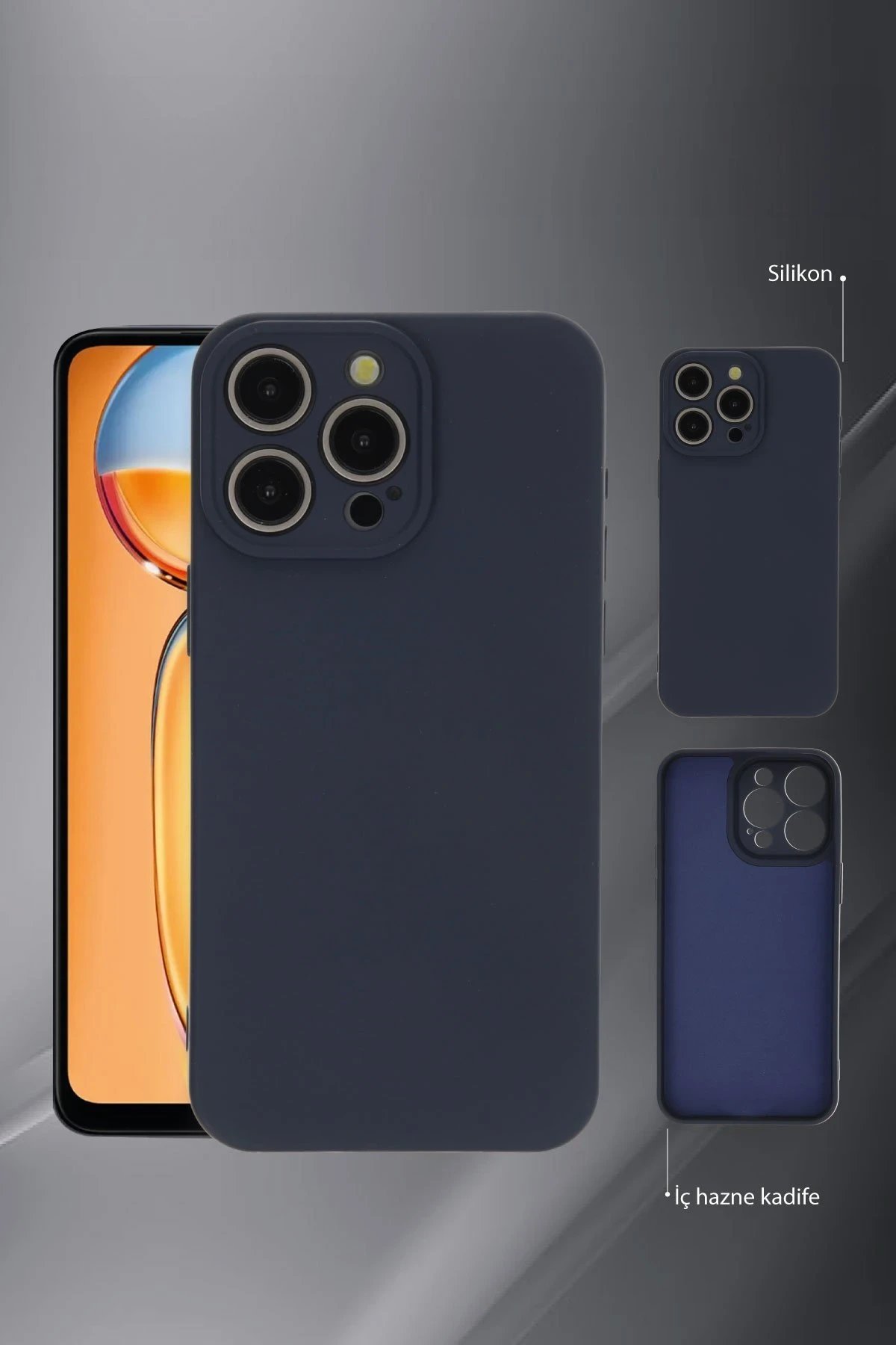 Newface Vivo Y36 Kılıf Nano içi Kadife Silikon - Gri