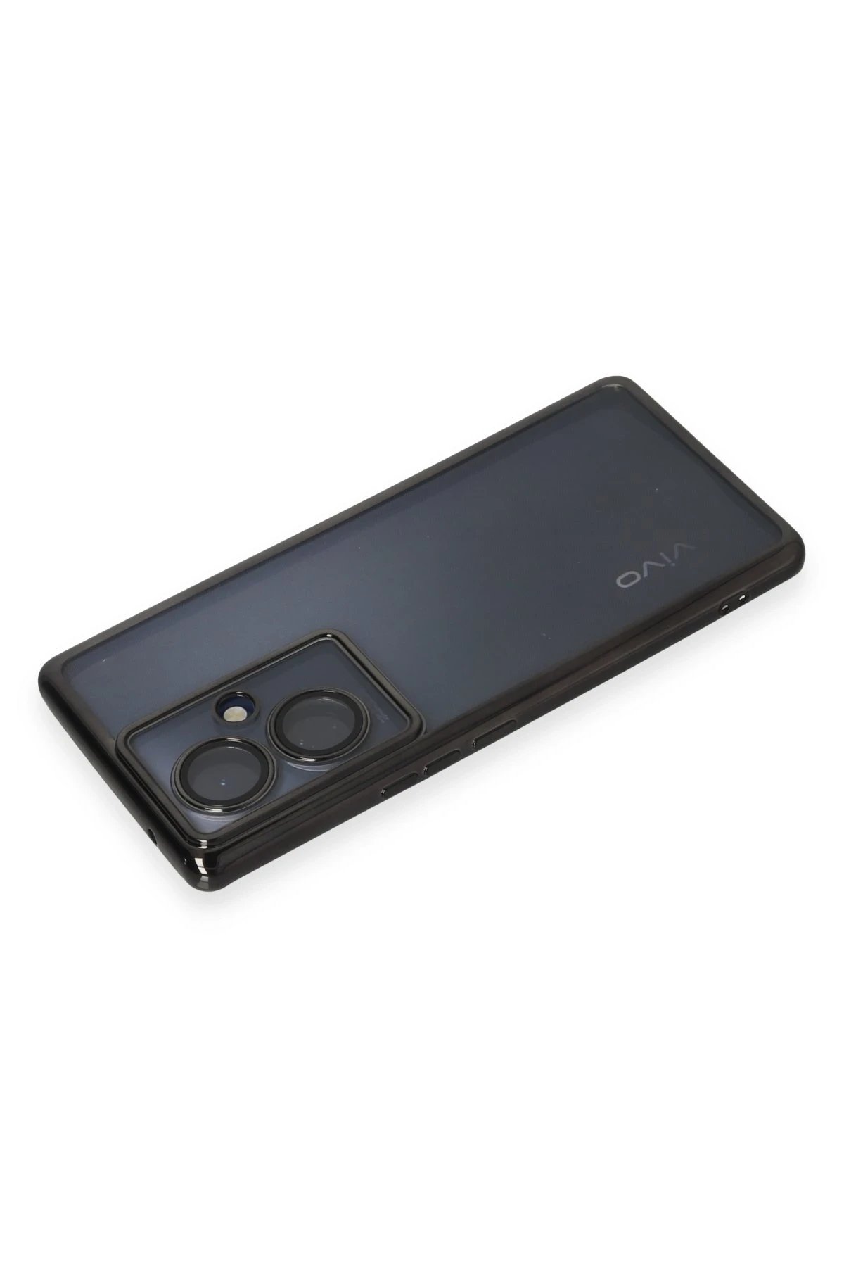 Newface Vivo V29 Lite Kılıf Razer Lensli Silikon - Siyah