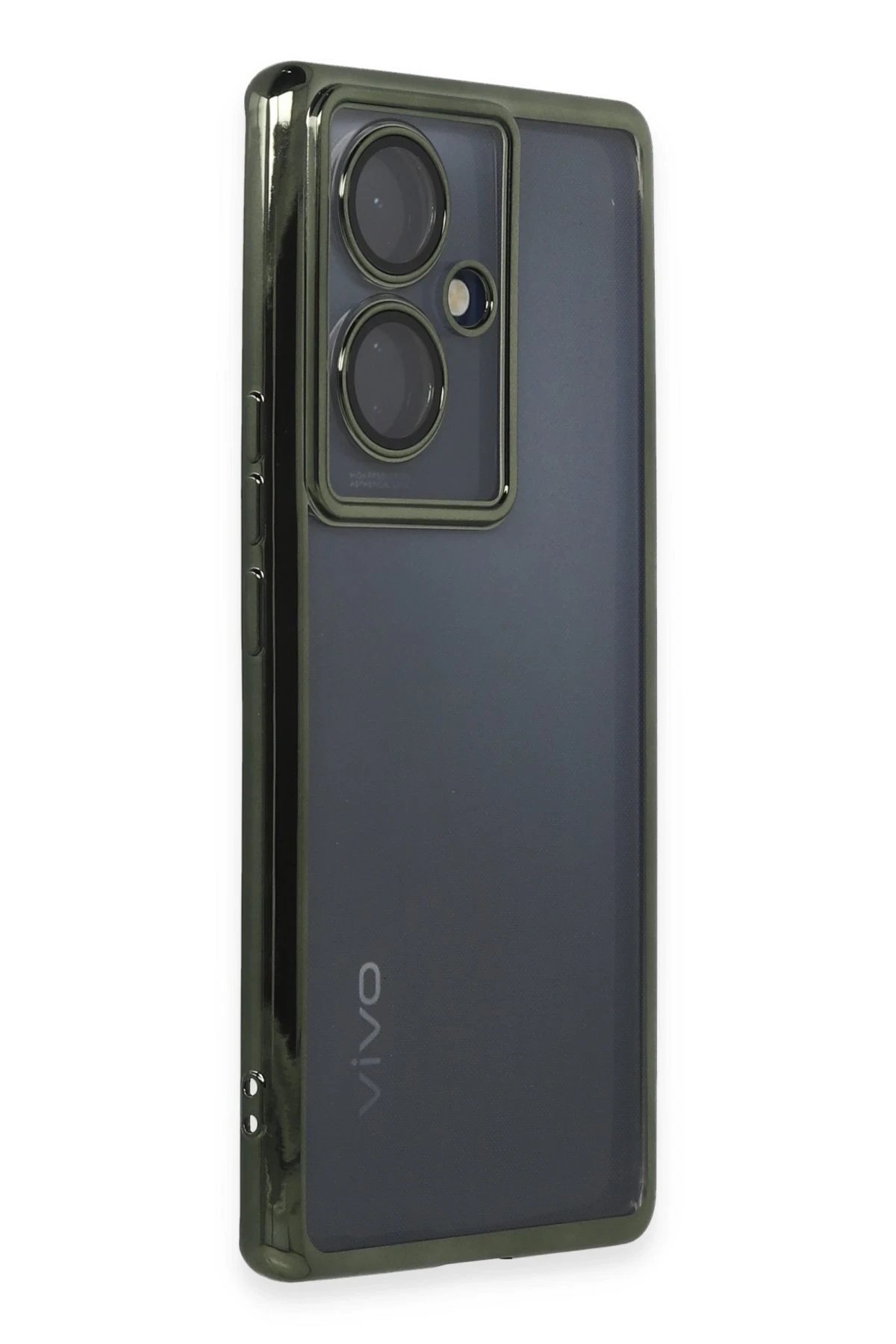 Newface Vivo V29 Lite Kılıf Razer Lensli Silikon - Yeşil