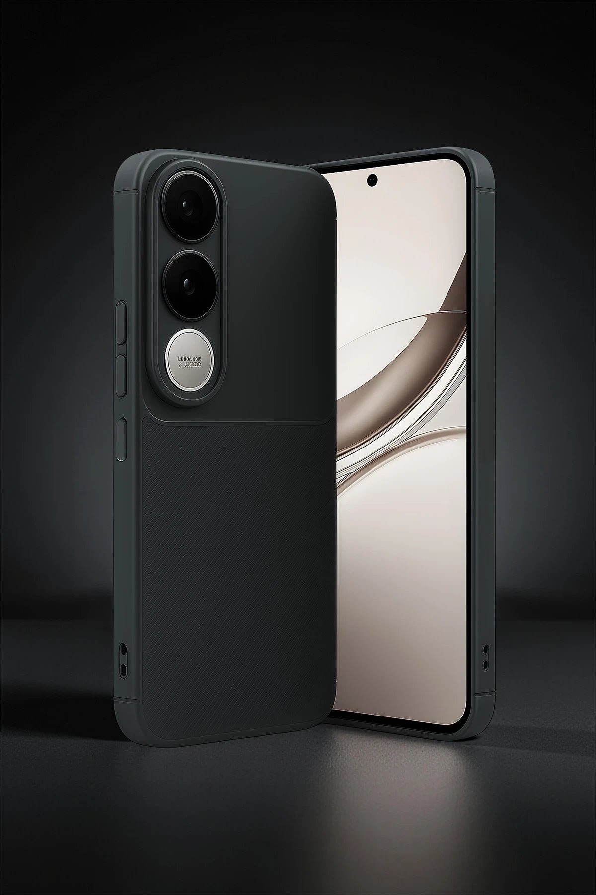 Newface Vivo V50 Lite 4G Auto Focus Karbon Kapak - Kahverengi