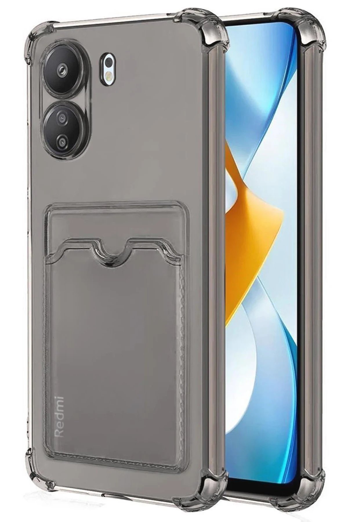 Newface Xiaomi Redmi 13C Kılıf Kart Şeffaf Silikon - Şeffaf