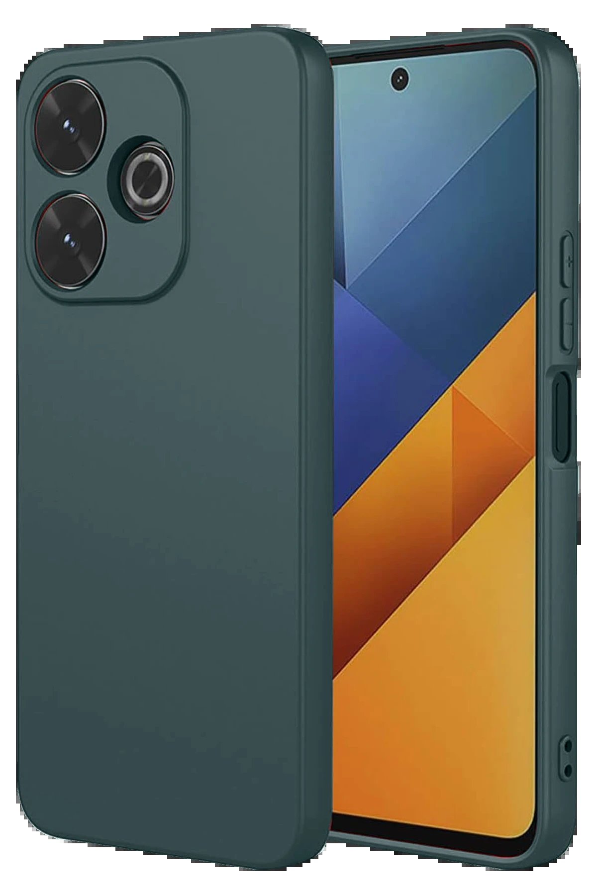 Newface Xiaomi Redmi 13 4G Kılıf Nano içi Kadife Silikon - Koyu Yeşil