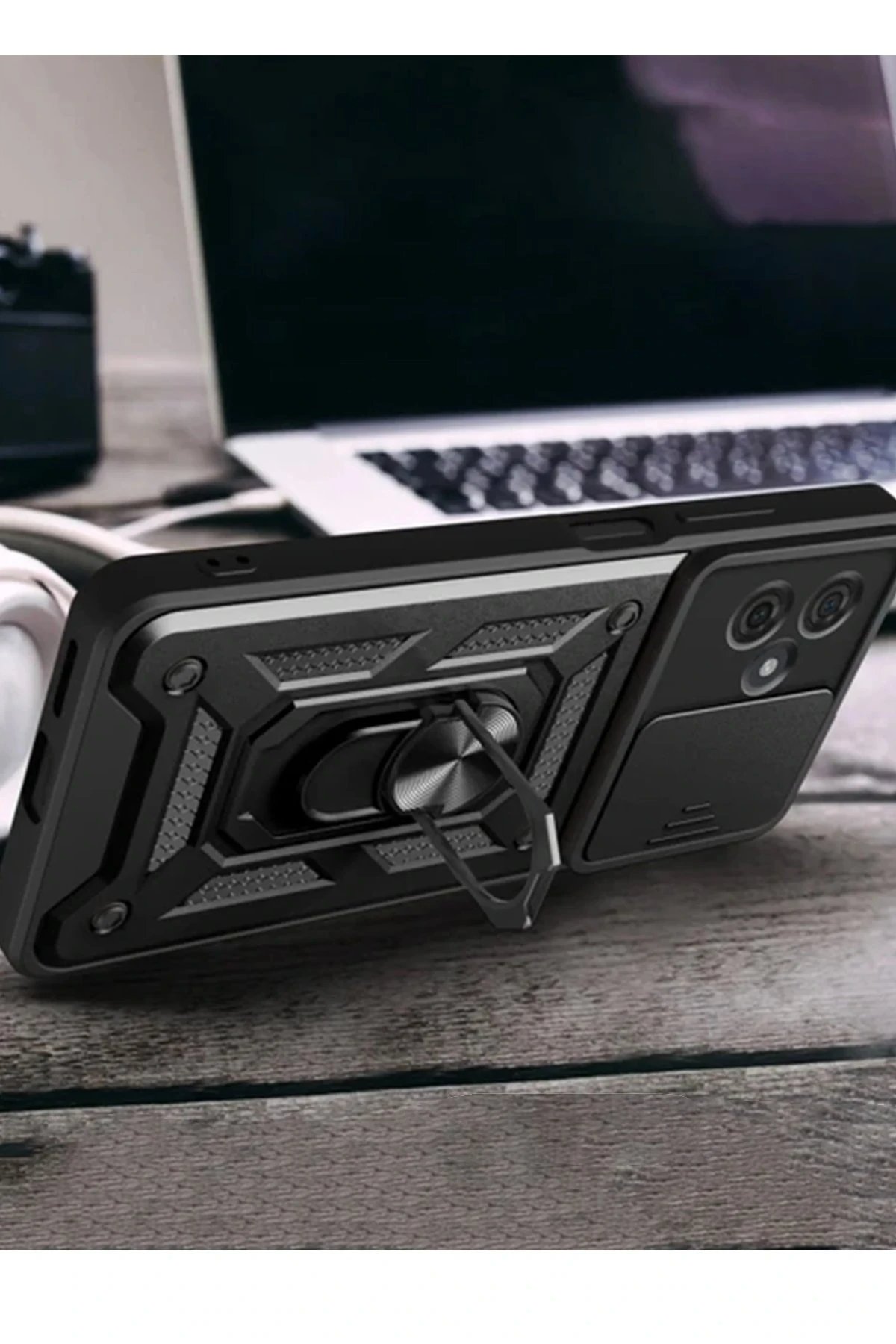 Newface Xiaomi Redmi Note 13 Pro Plus Kılıf Pars Lens Yüzüklü Silikon - Yeşil