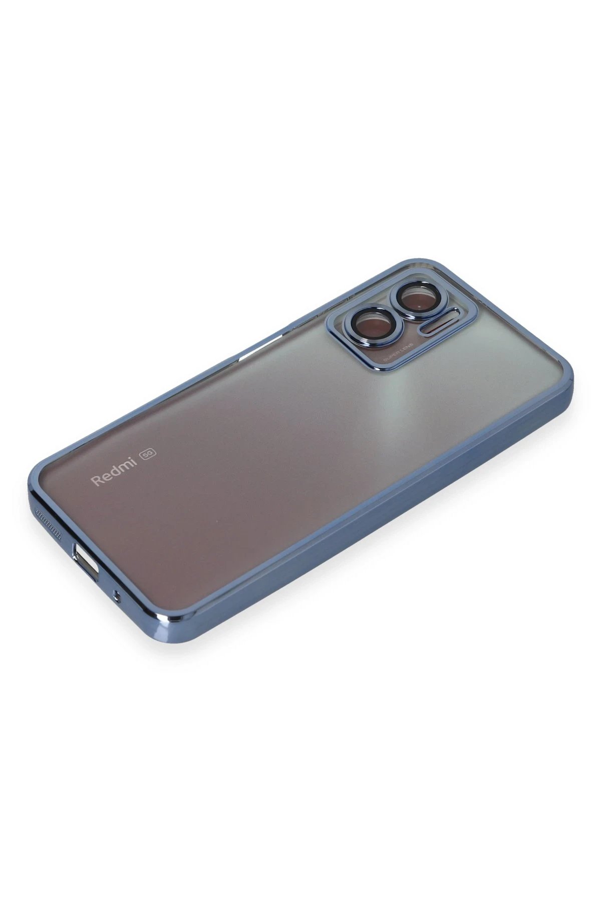 Newface Xiaomi Redmi Note 11E Kılıf Razer Lensli Silikon - Açık Mavi