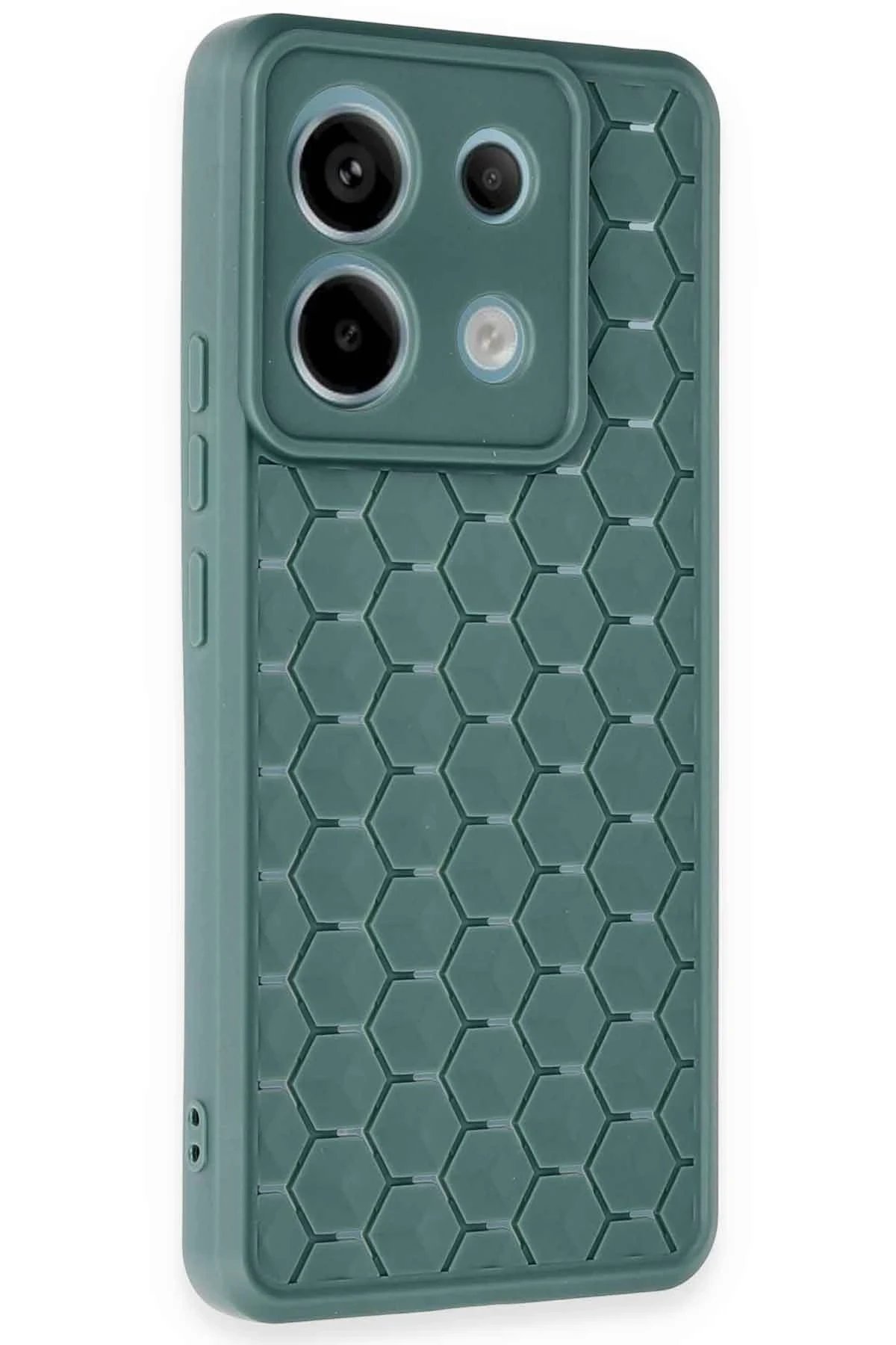 Newface Xiaomi Redmi Note 13 Pro 5G Kılıf Petek Silikon Kapak - Koyu Yeşil