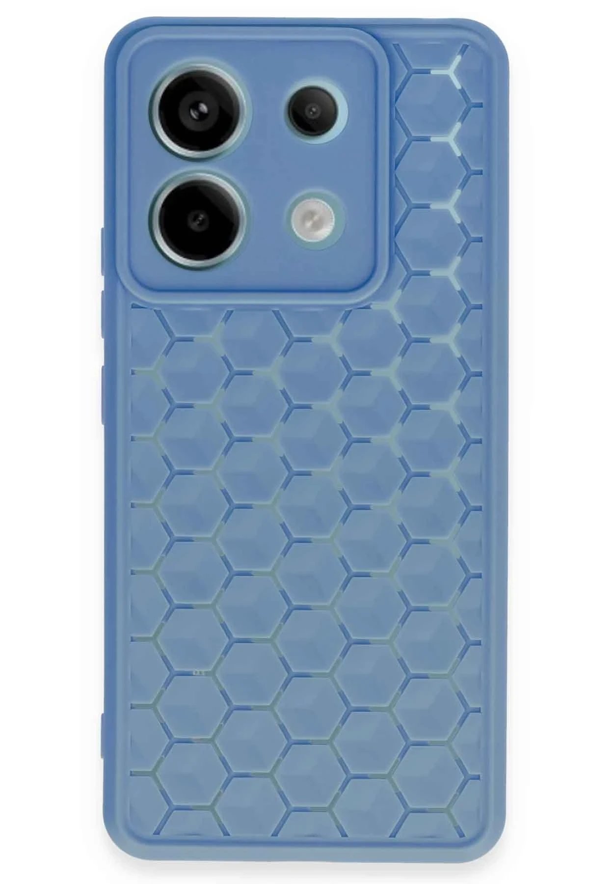 Newface Xiaomi Redmi Note 13 Pro 5G Kılıf Petek Silikon Kapak - Mavi