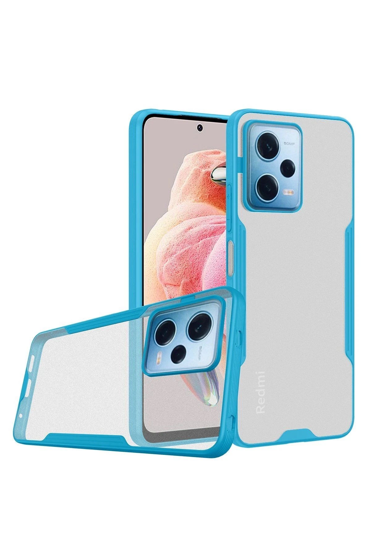 Newface Xiaomi Redmi Note 12 5G Kılıf Platin Silikon - Mavi