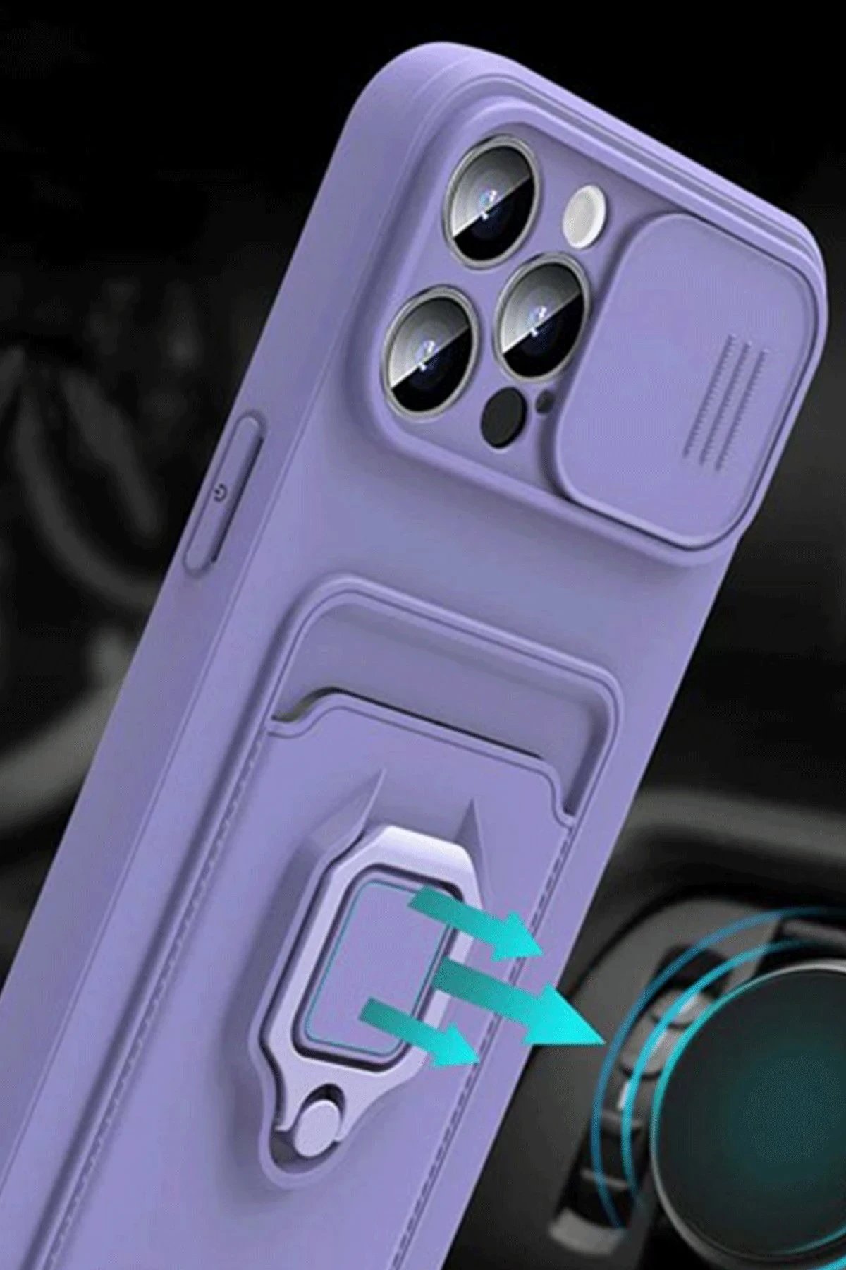 Newface Xiaomi Mİ 11 Lite Kılıf Zuma Kartvizitli Yüzüklü Silikon - Pembe