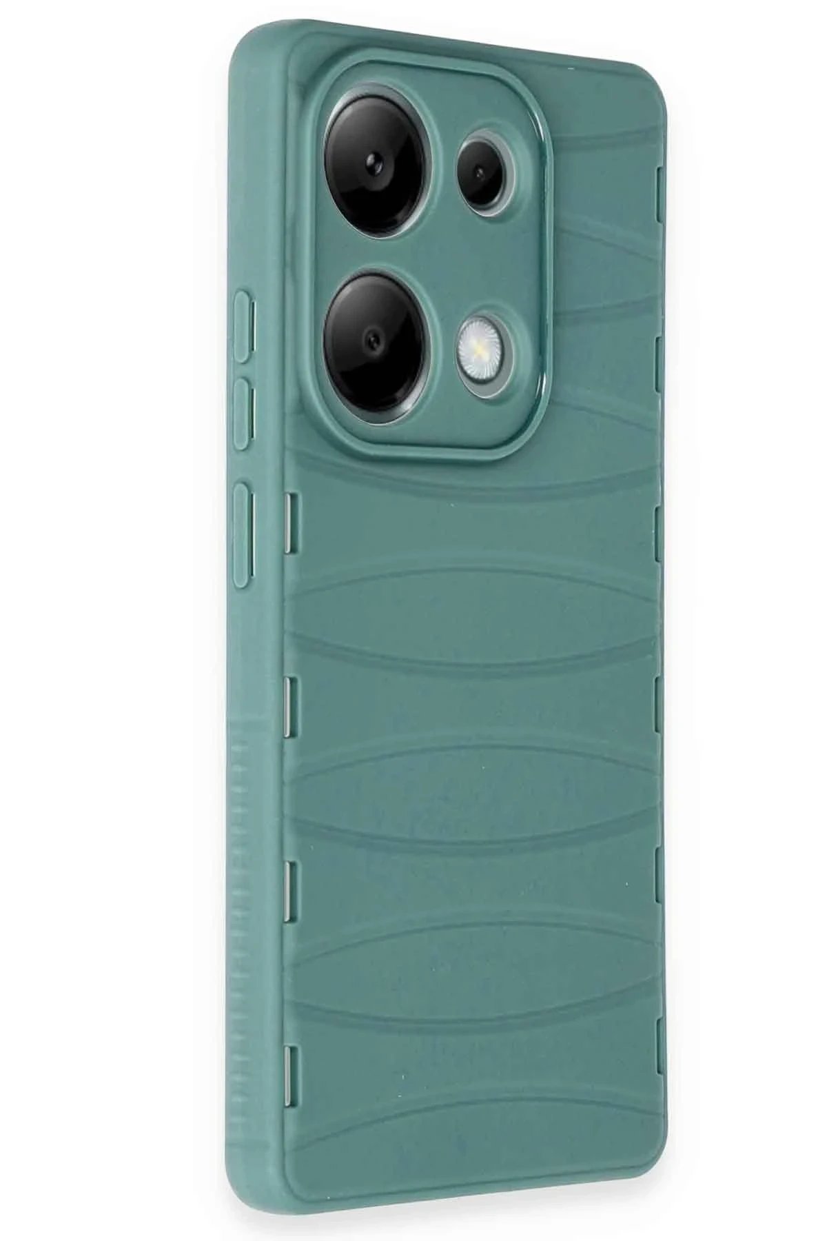 Newface Xiaomi Redmi Note 13 Pro 4G Kılıf Bibercas Silikon Kapak - Koyu Yeşil