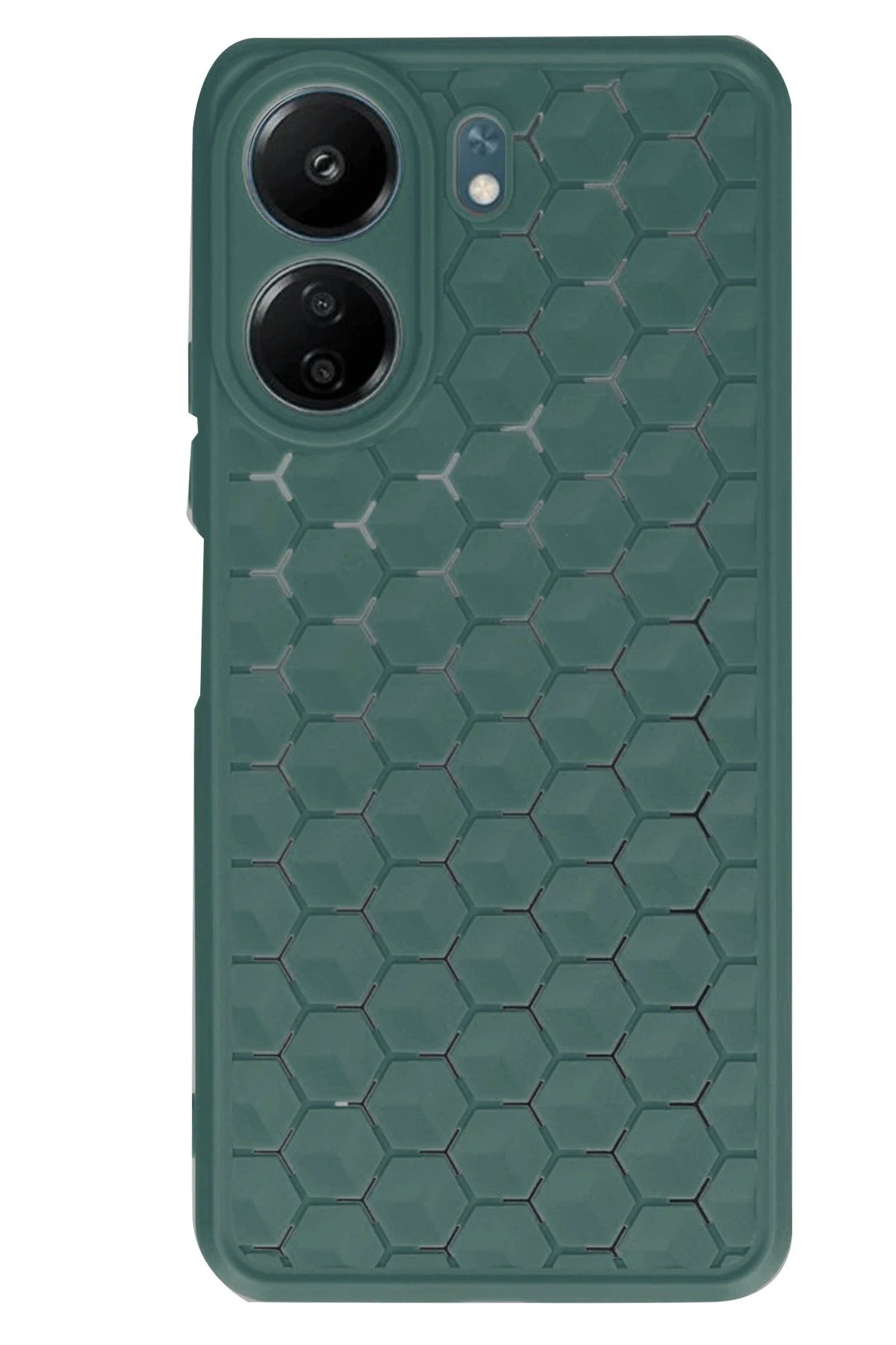 Newface Xiaomi Redmi 13C Kılıf Petek Silikon Kapak - Koyu Yeşil