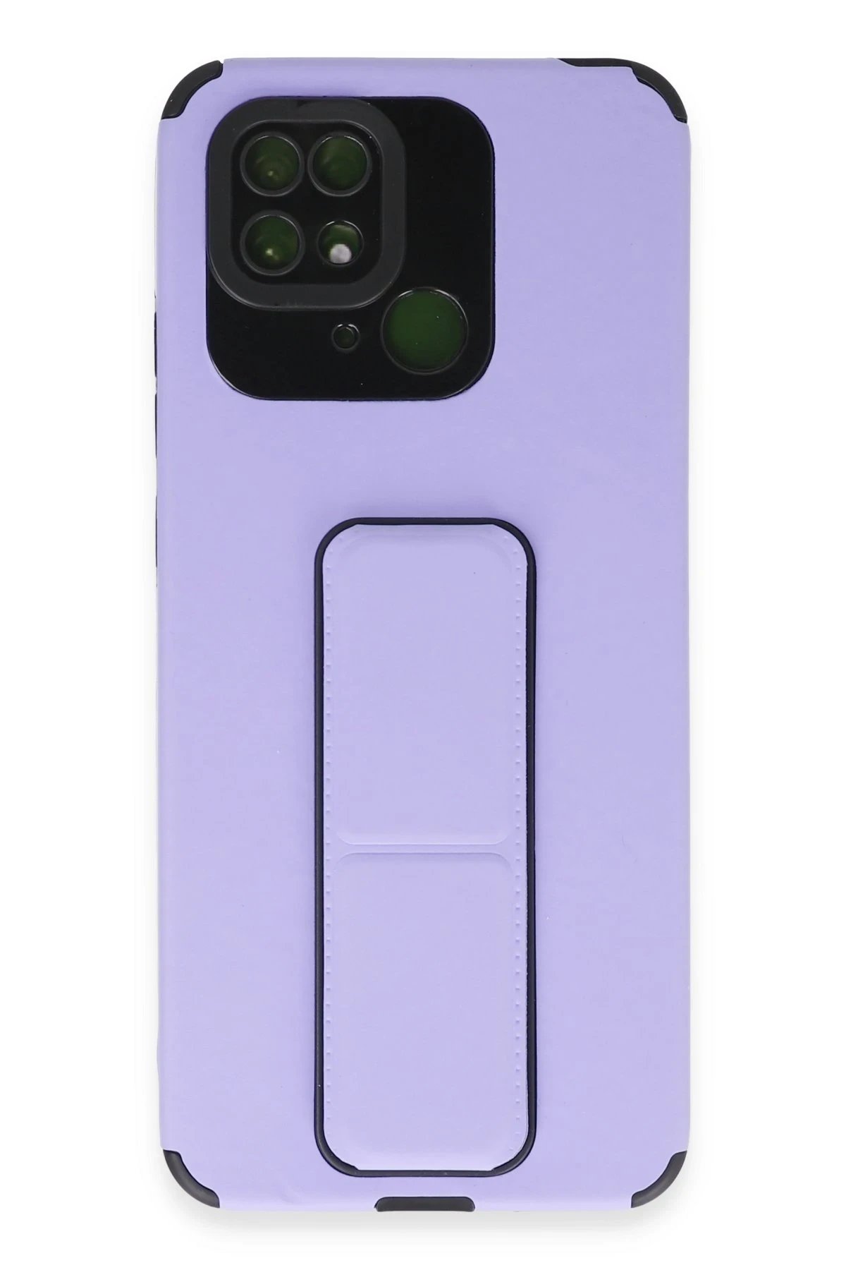 Newface Xiaomi Redmi 10C Kılıf Mega Standlı Silikon - Lila