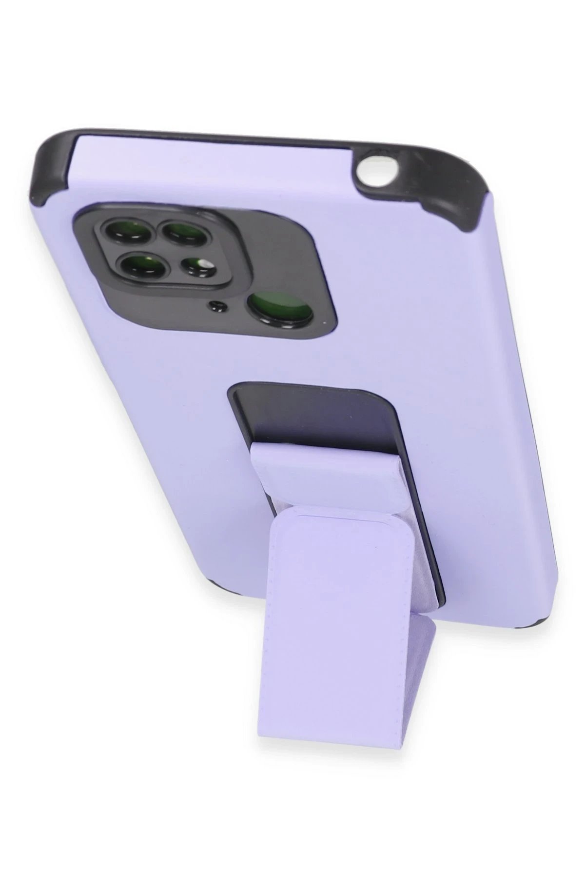 Newface Xiaomi Redmi 10C Kılıf Mega Standlı Silikon - Lila