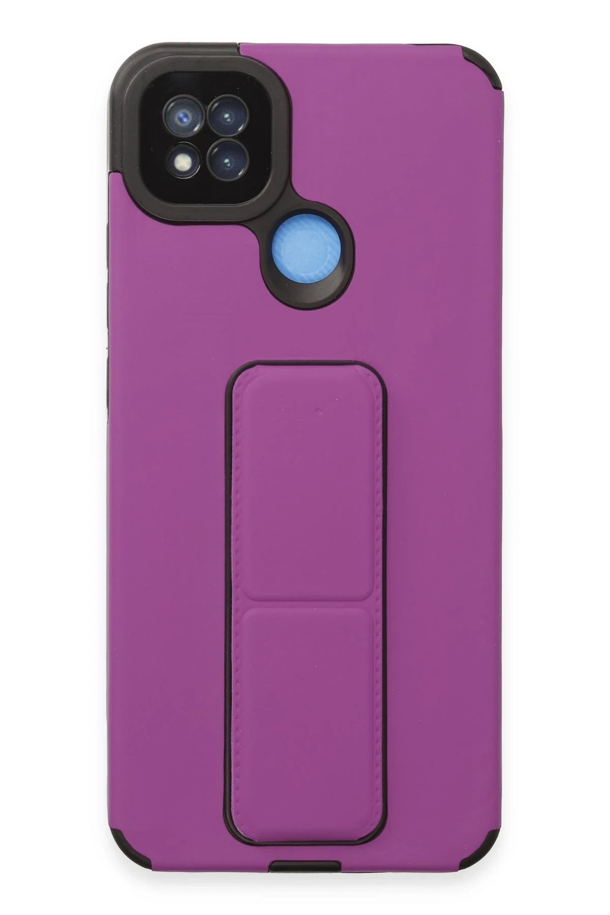 Newface Xiaomi Redmi 9C Kılıf Mega Standlı Silikon - Mor