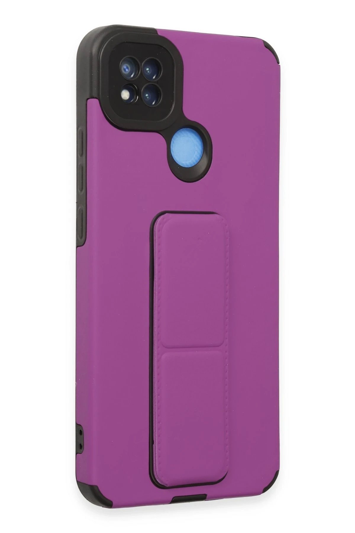Newface Xiaomi Redmi 9C Kılıf Mega Standlı Silikon - Mor