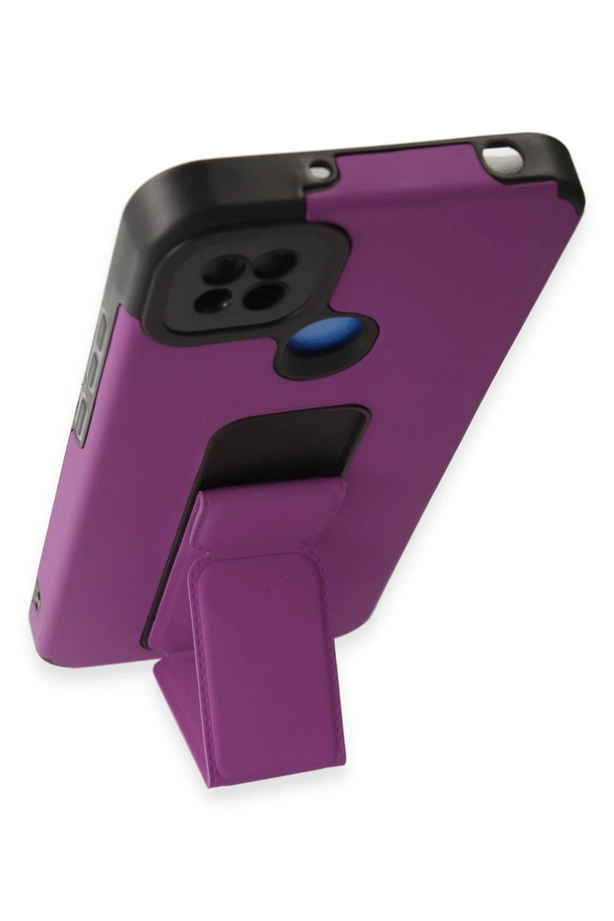 Newface Xiaomi Redmi 9C Kılıf Mega Standlı Silikon - Mor