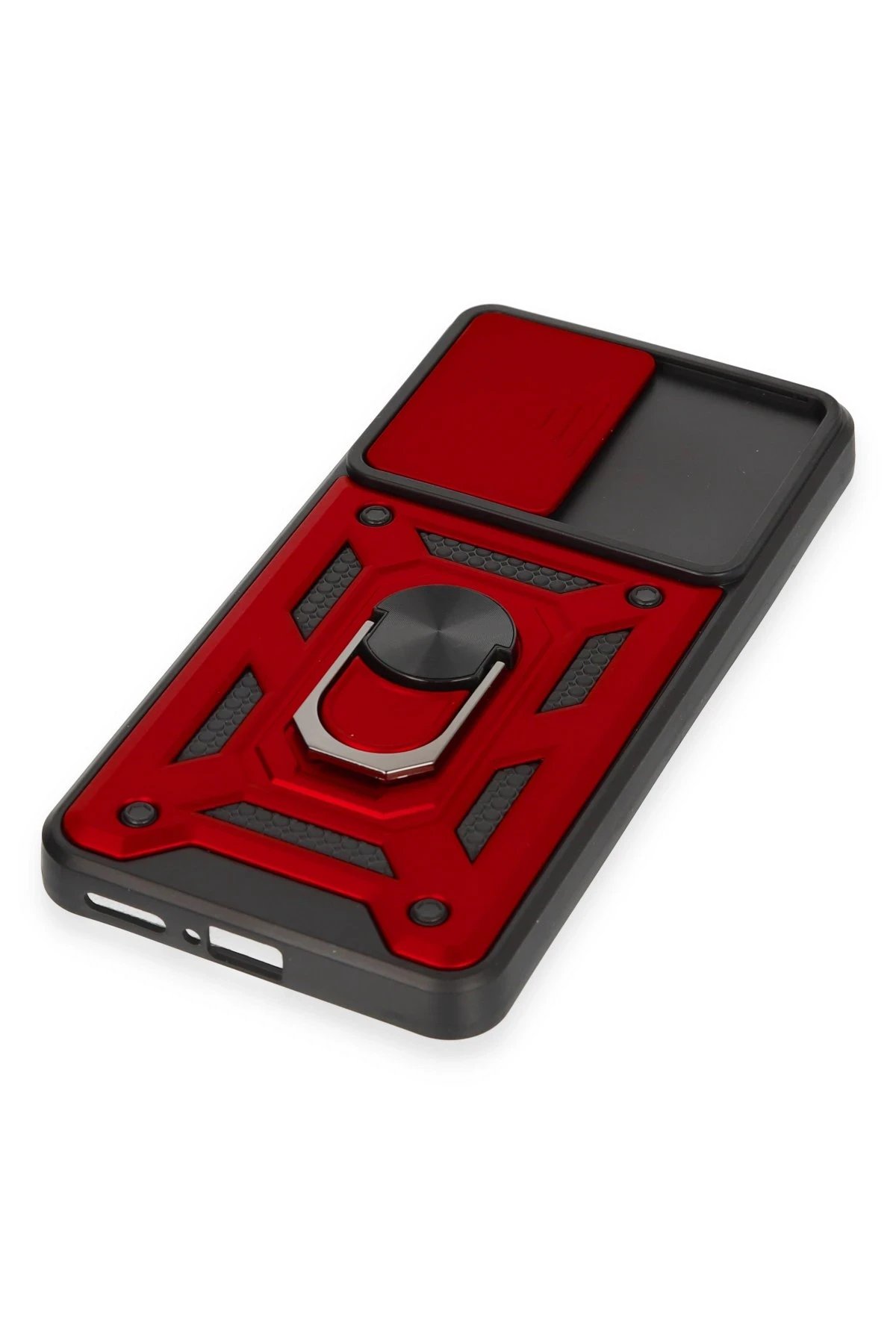 Newface Xiaomi Mi 12T Pro Kılıf Pars Lens Yüzüklü Silikon - Kırmızı