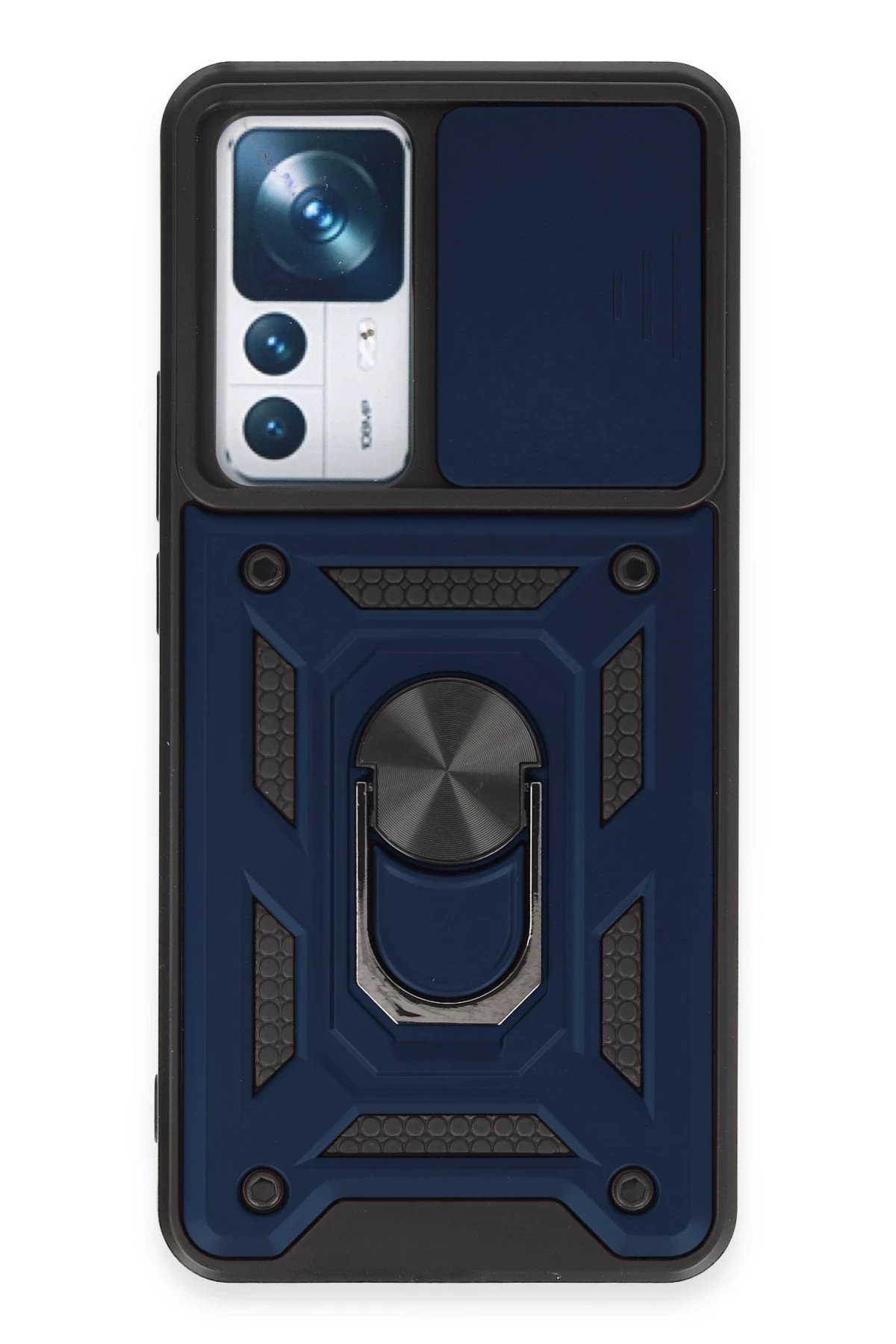 Newface Xiaomi Mi 12T Pro Kılıf Pars Lens Yüzüklü Silikon - Lacivert