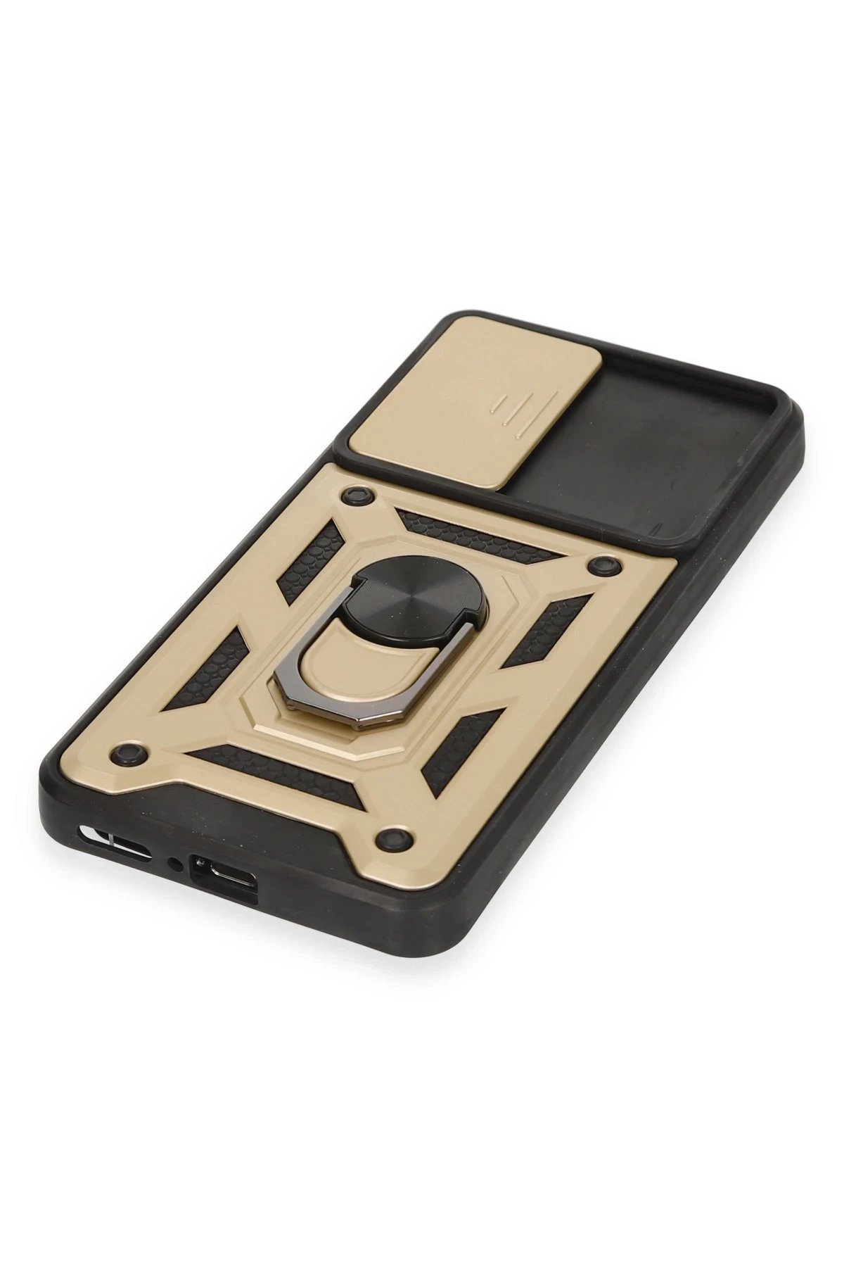 Newface Xiaomi Mi 12T Pro Kılıf Pars Lens Yüzüklü Silikon - Gold