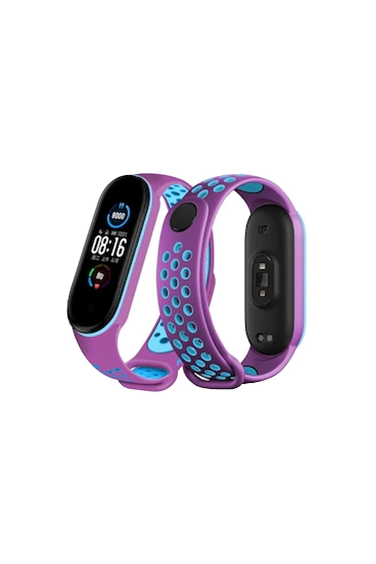 Newface Xiaomi Mi Band 6 Spor Delikli Kordon - Mor-Mavi