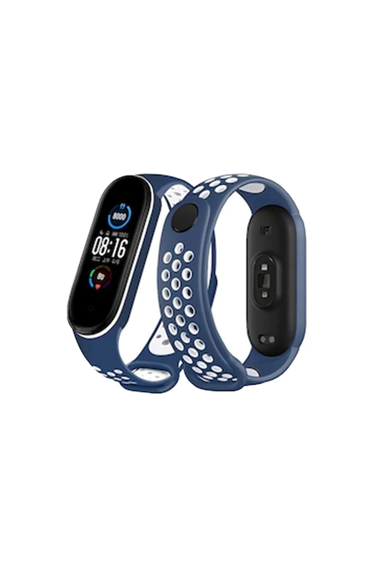 Newface Xiaomi Mi Band 7 Spor Delikli Kordon - Lacivert-Beyaz