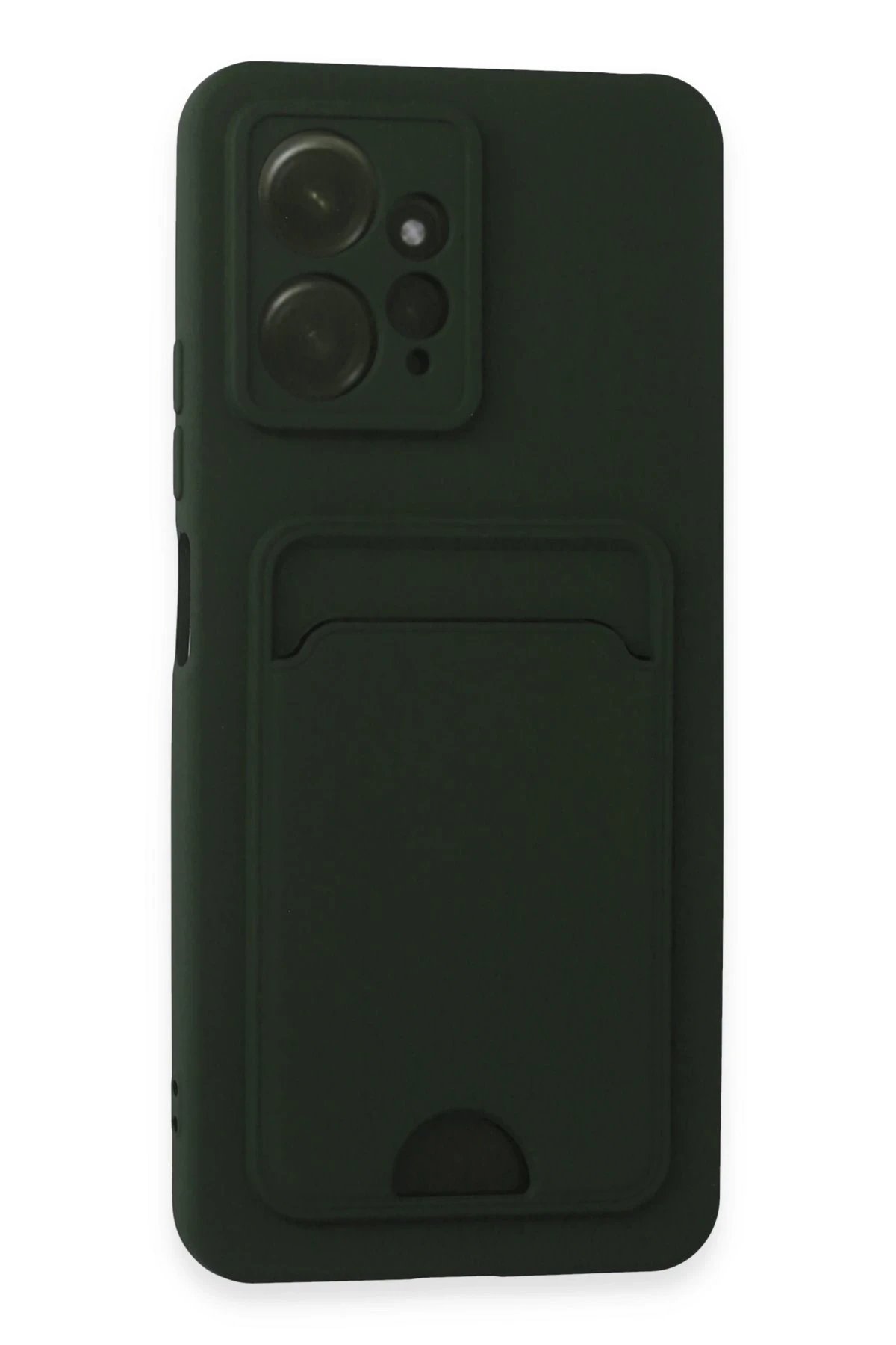 Newface Xiaomi Redmi Note 12 4G Kılıf Kelvin Kartvizitli Silikon - Koyu Yeşil