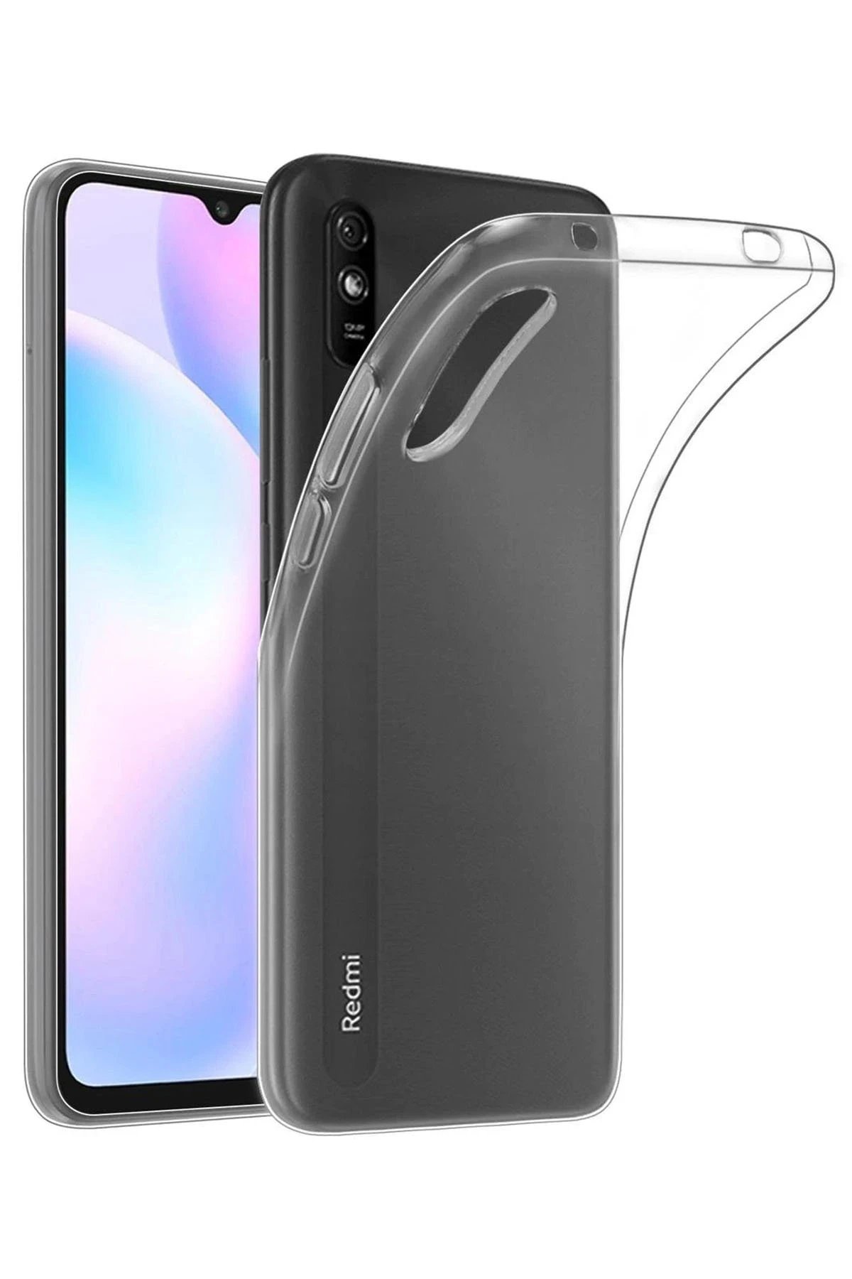 Newface Xiaomi Redmi 9A Kılıf Lüx Şeffaf Silikon - Şeffaf