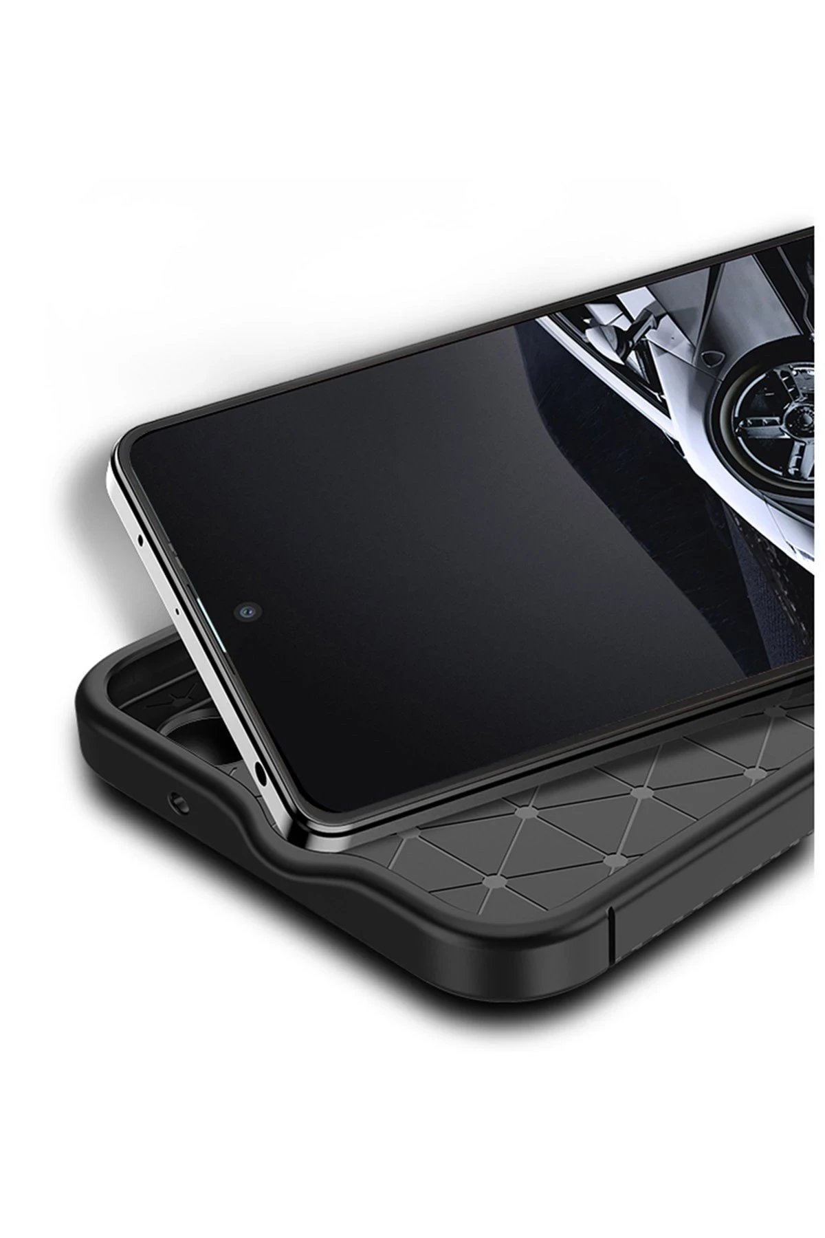 Newface Xiaomi Poco X5 5G Kılıf Auto Focus Karbon Kapak - Siyah