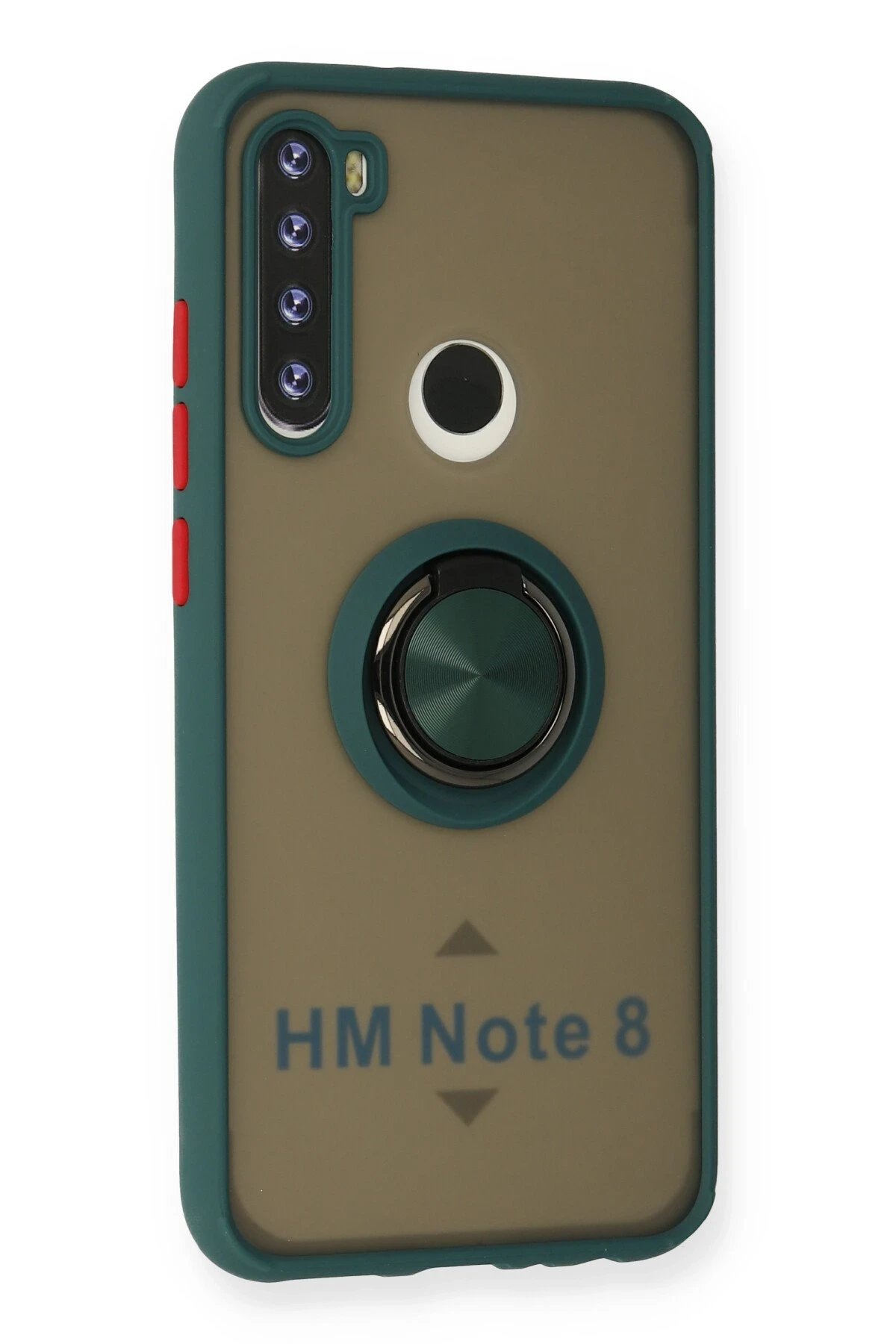 Newface Xiaomi Redmi Note 8 Kılıf Montreal Yüzüklü Silikon Kapak - Yeşil