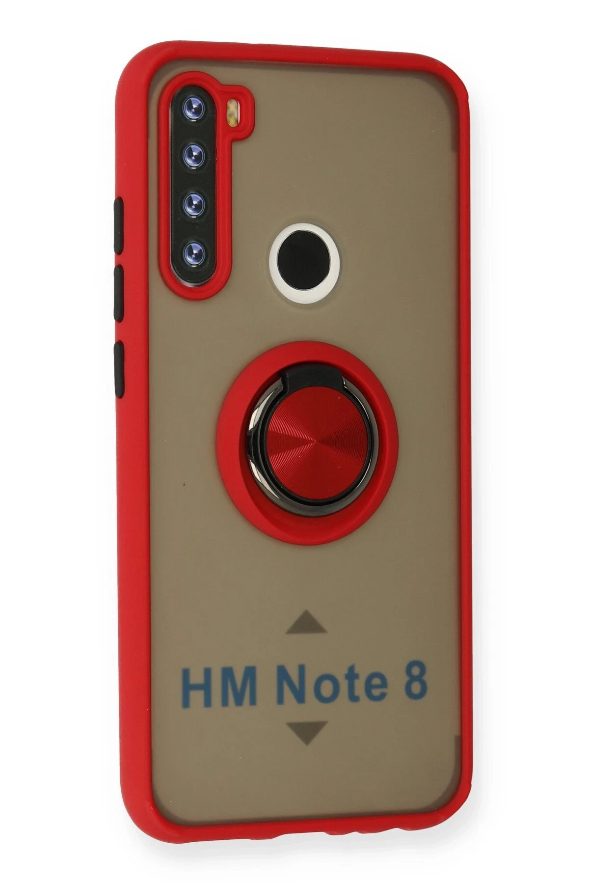 Newface Xiaomi Redmi Note 8 Kılıf Montreal Yüzüklü Silikon Kapak - Kırmızı