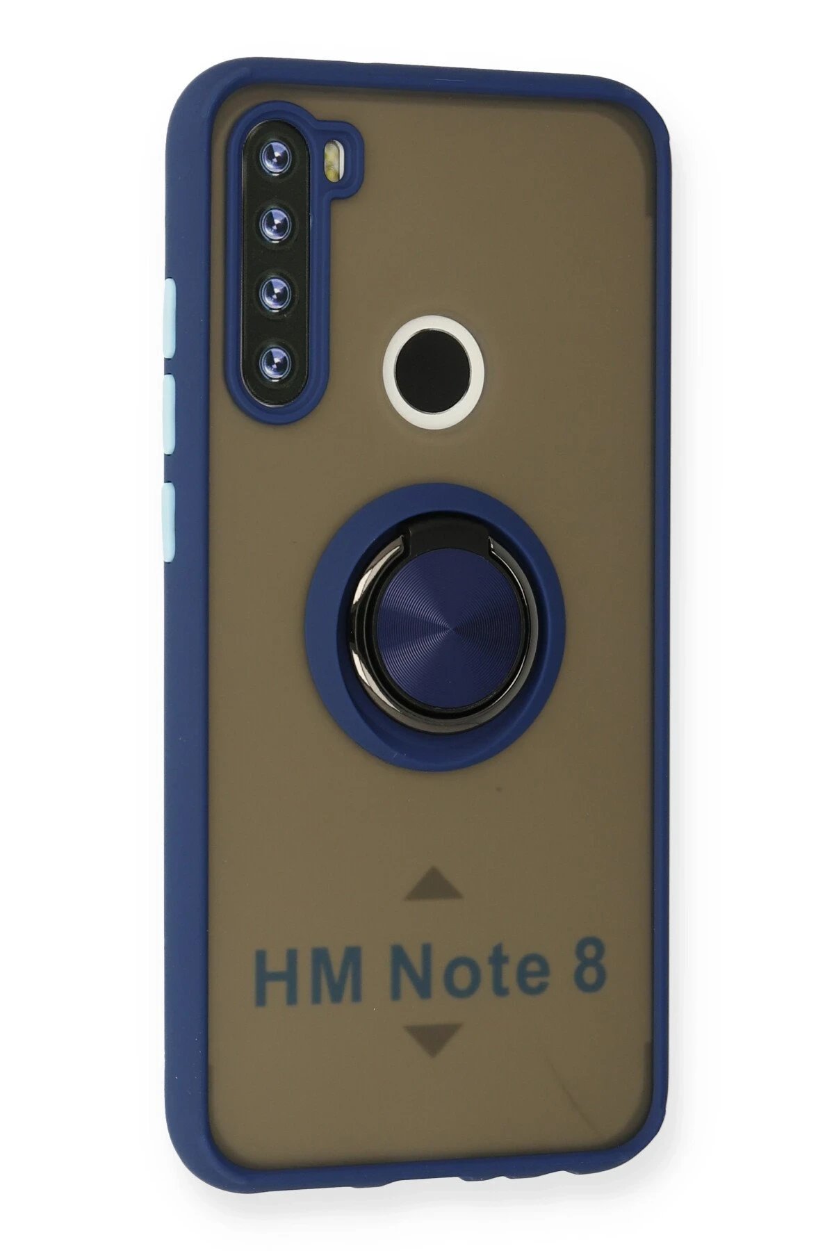 Newface Xiaomi Redmi Note 8 Kılıf Montreal Yüzüklü Silikon Kapak - Lacivert