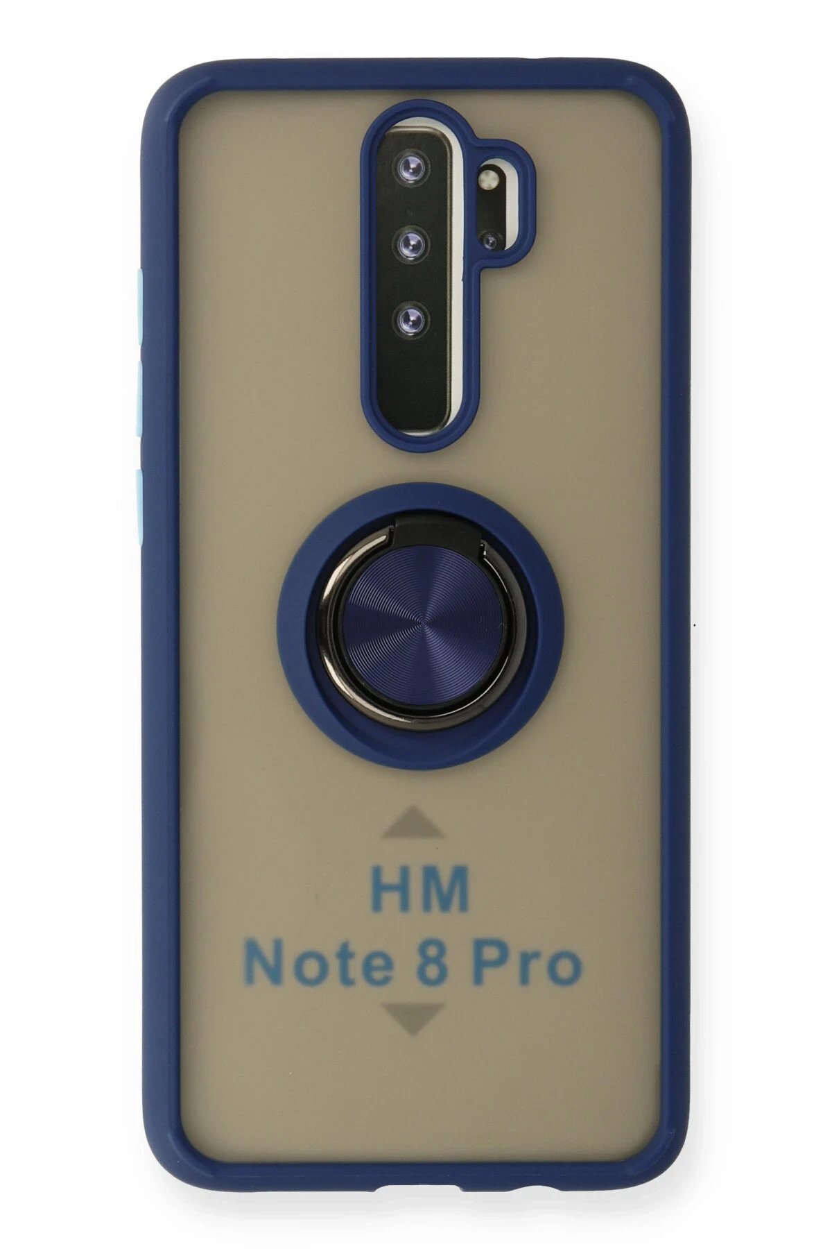 Newface Xiaomi Redmi Note 8 Pro Kılıf Montreal Yüzüklü Silikon Kapak - Lacivert