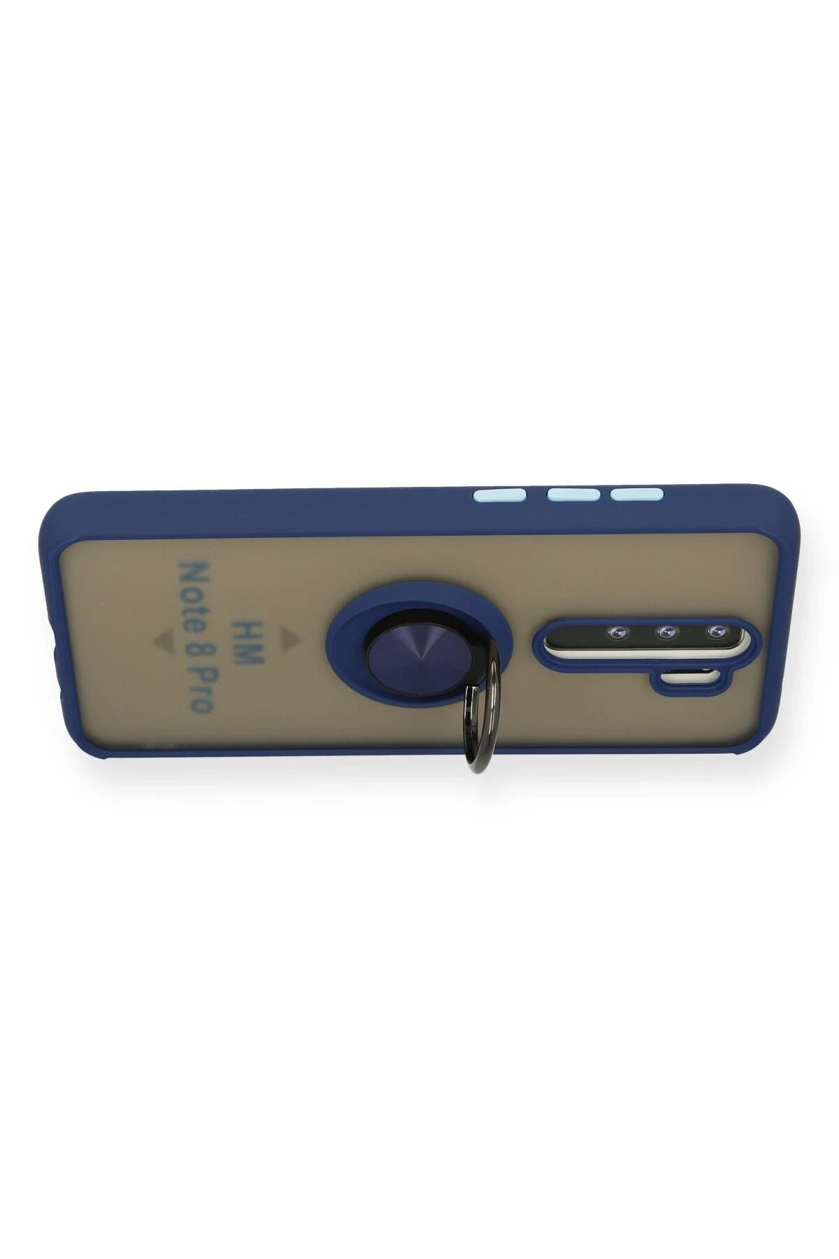 Newface Xiaomi Redmi Note 8 Pro Kılıf Montreal Yüzüklü Silikon Kapak - Lacivert