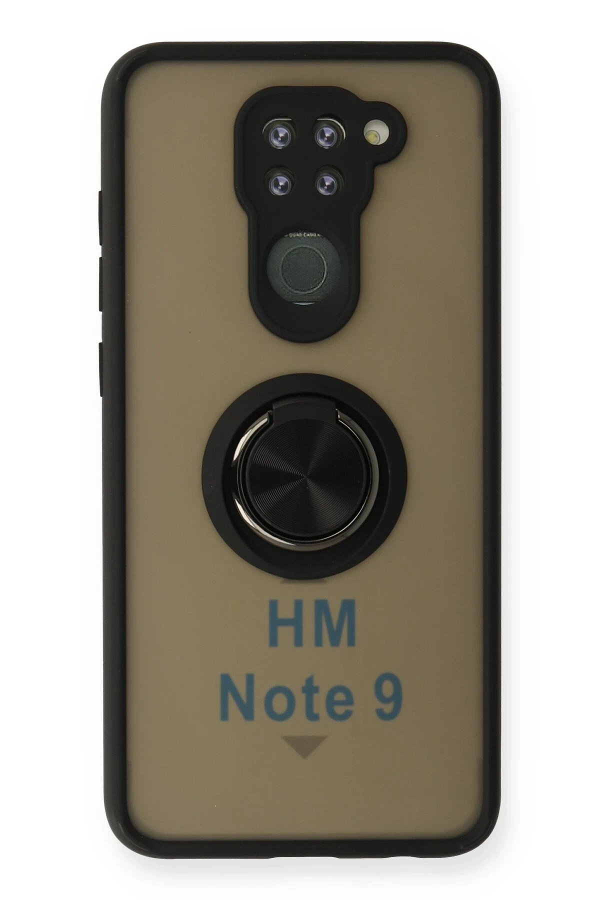 Newface Xiaomi Redmi Note 9 Kılıf Montreal Yüzüklü Silikon Kapak - Siyah