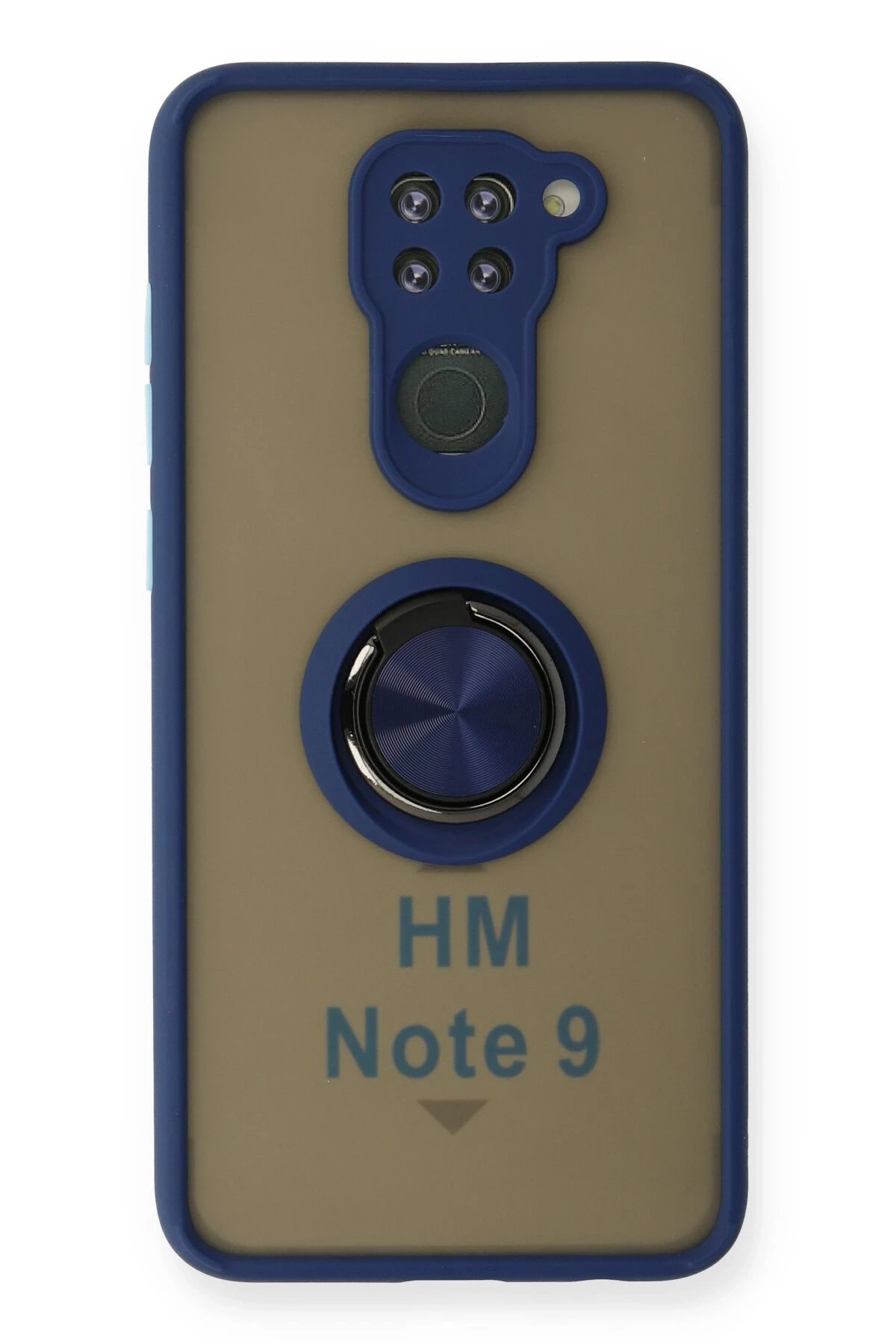 Newface Xiaomi Redmi Note 9 Kılıf Montreal Yüzüklü Silikon Kapak - Lacivert