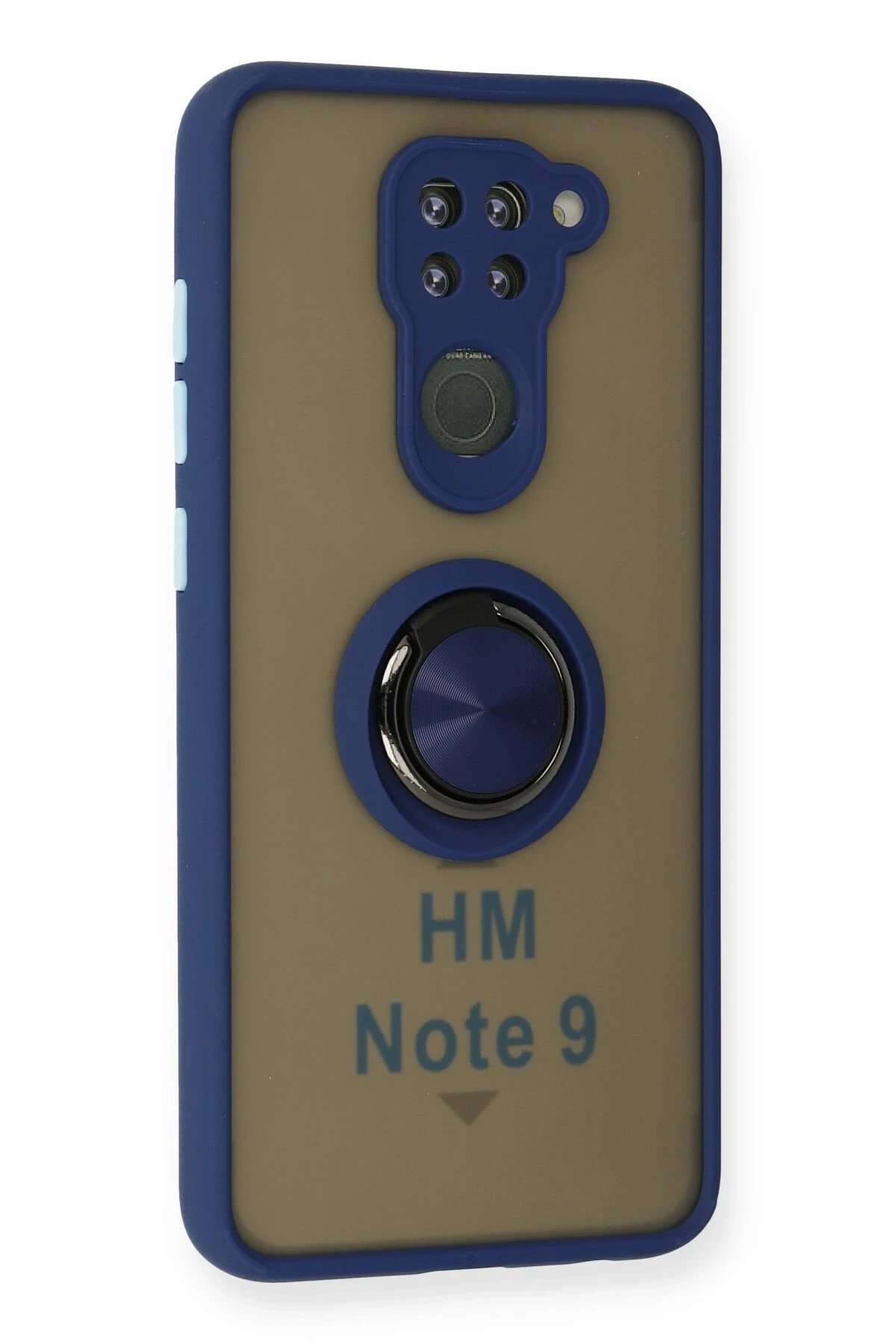 Newface Xiaomi Redmi Note 9 Kılıf Montreal Yüzüklü Silikon Kapak - Lacivert